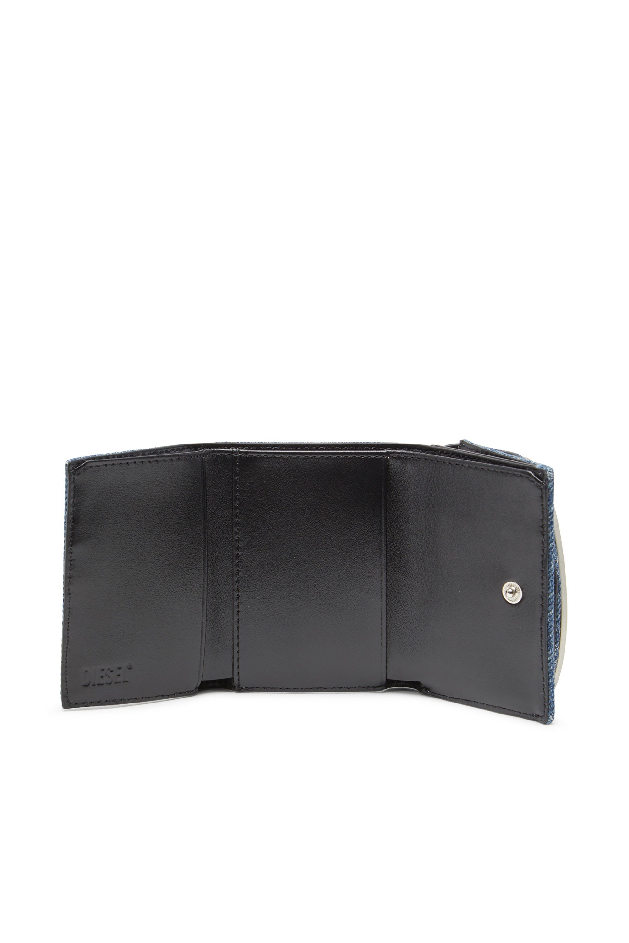 Blue Tri-fold wallet in denim