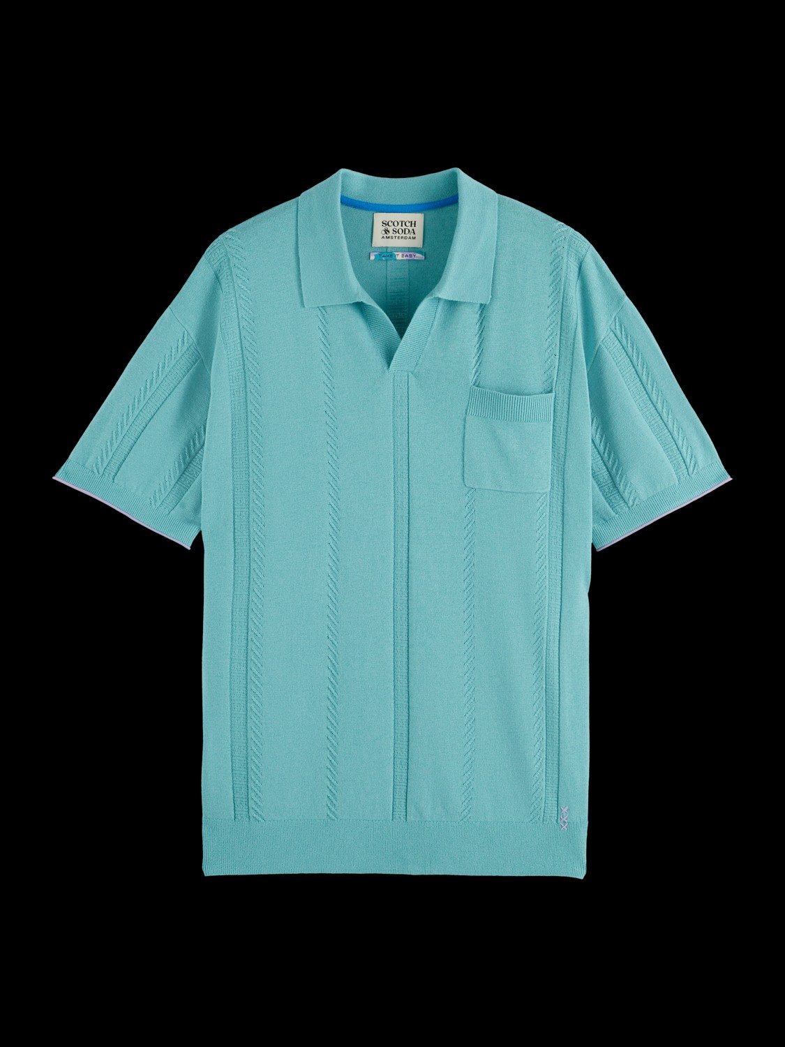 Relaxed fit knitted polo