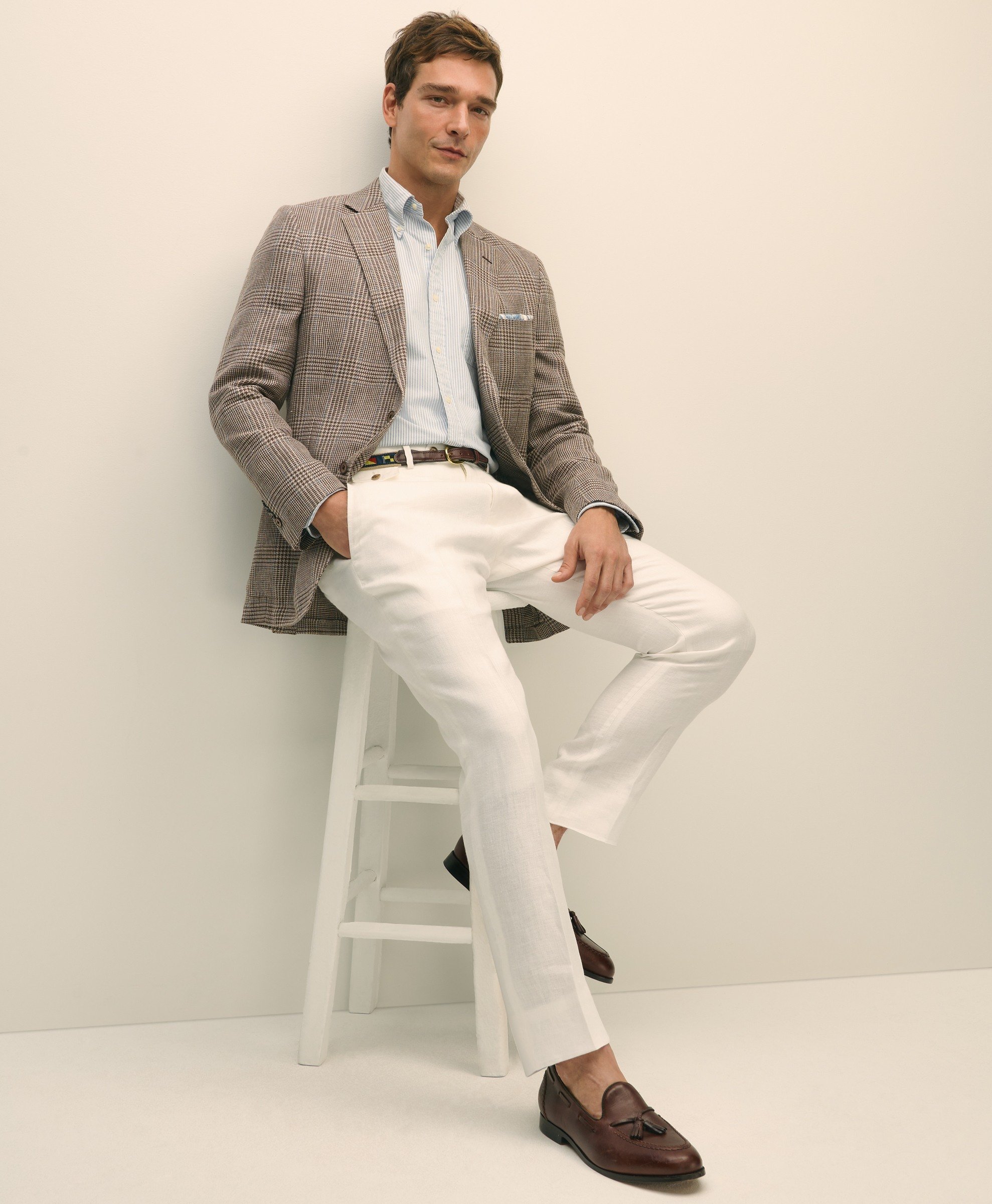 Brooks Brothers | Linen Blend Brooks Flex Checks Sport Coat