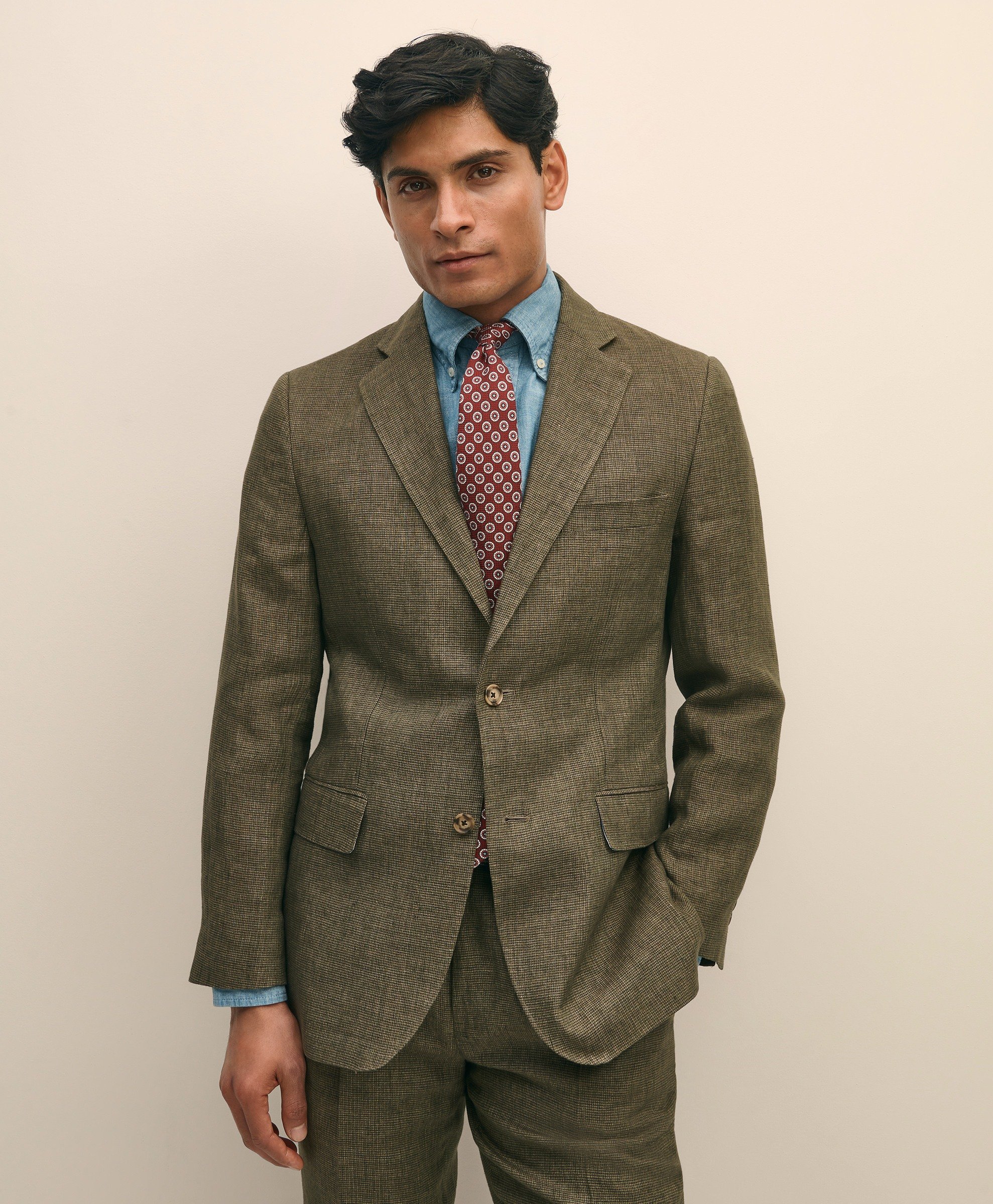 Brooks Brothers | Linen BrooksGate Checks Slim Fit Separate Jacket