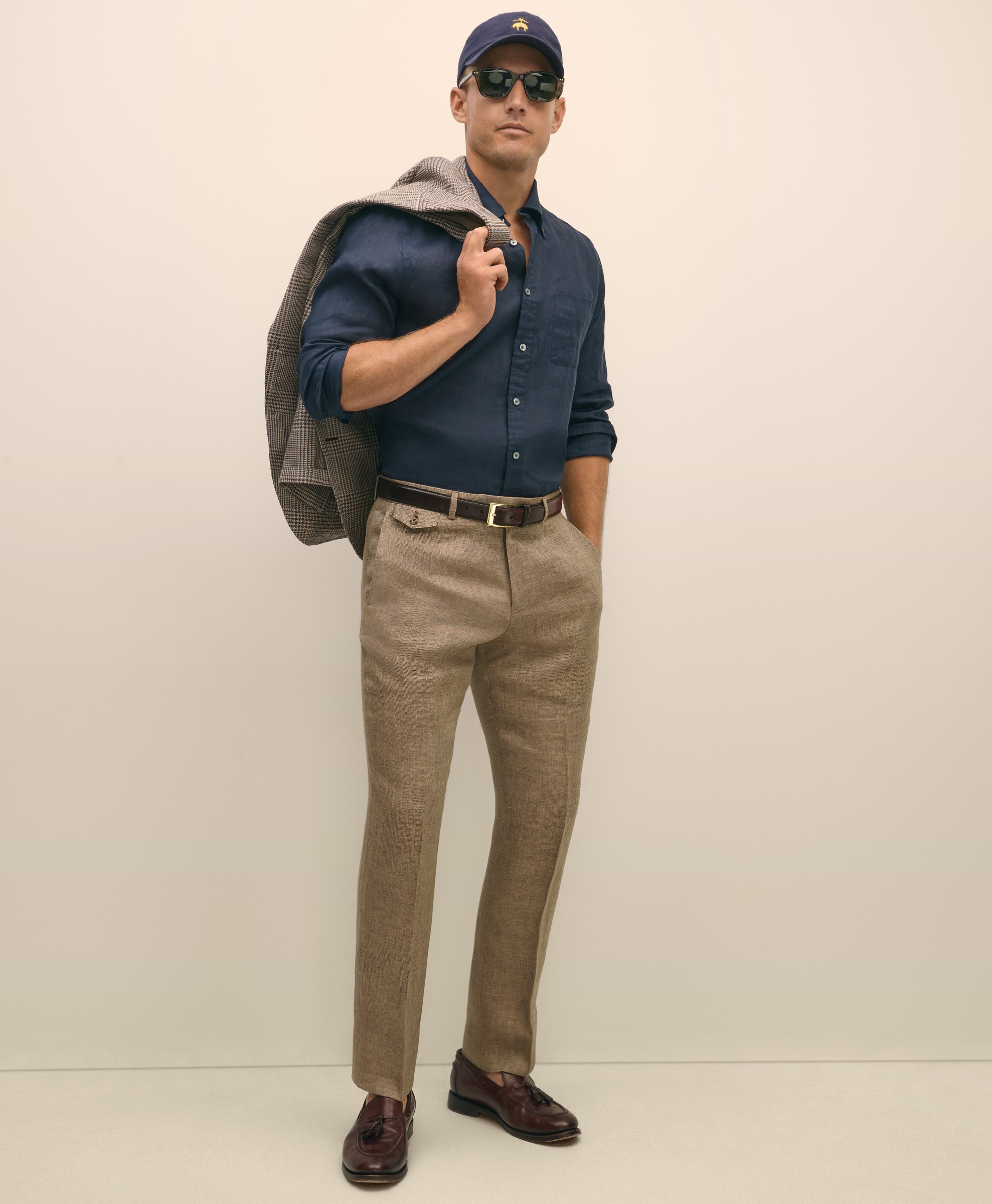 Brooks Brothers | Pure Linen Herrignbone Dress Trouser