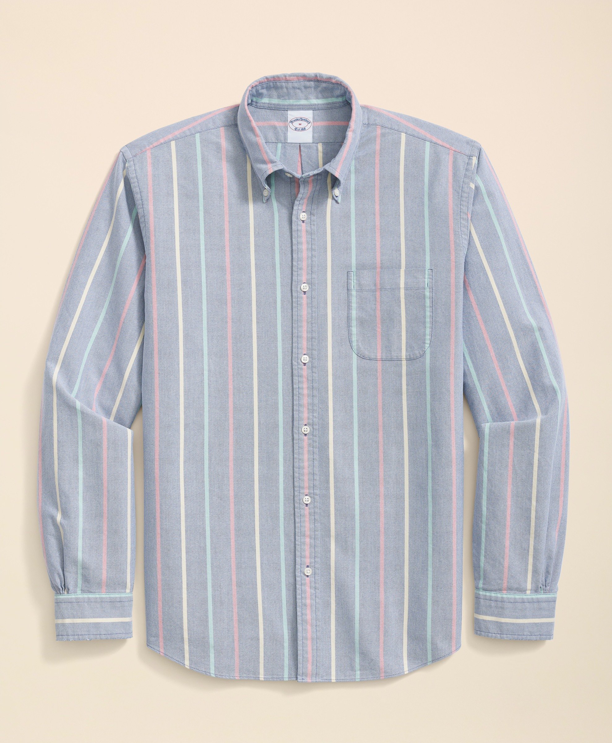 Brooks Brothers | Friday Oxford Polo Button Down Collar Striped Sport Shirt