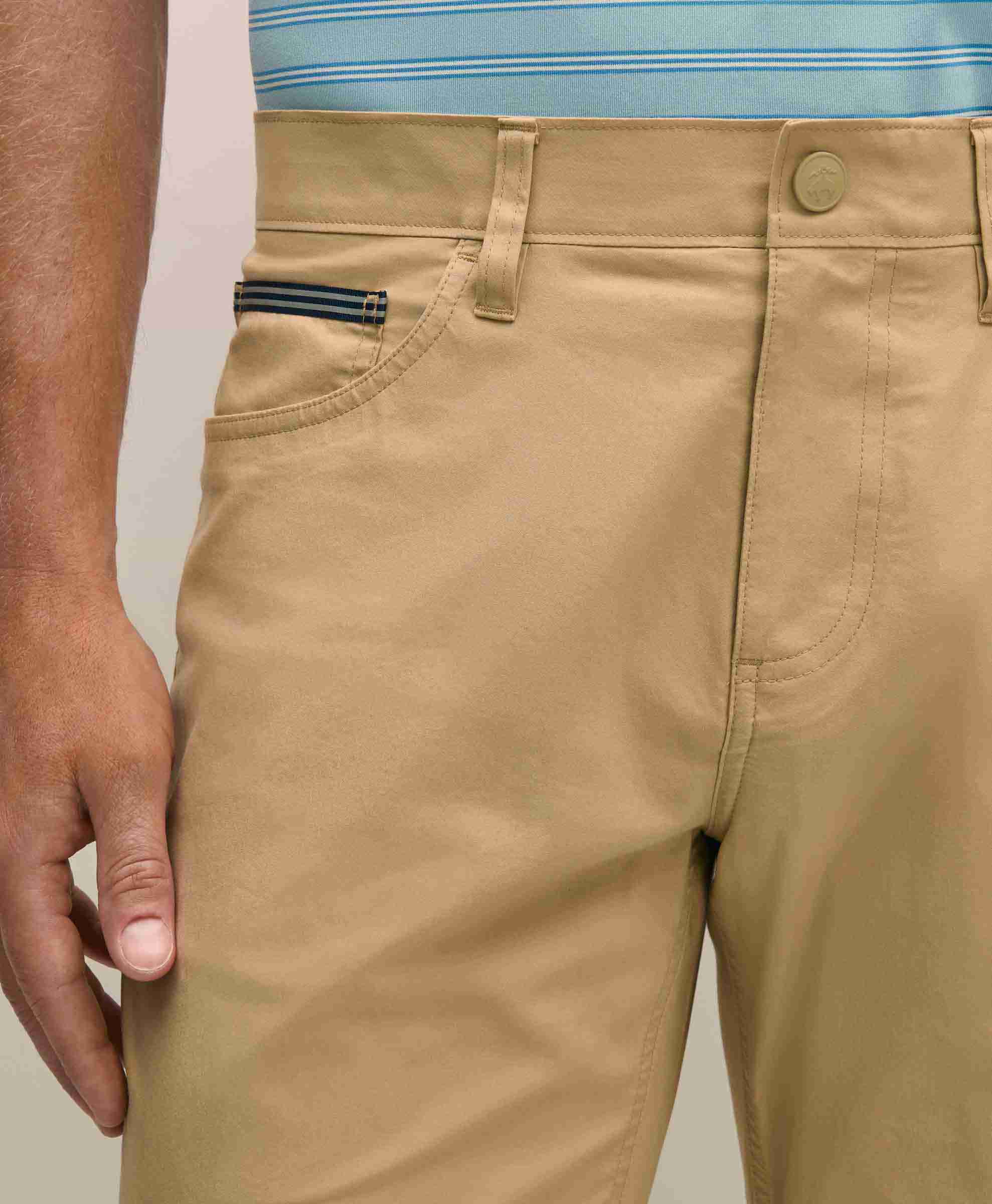 Performance Solid Regular Fit 5-Pkt Pants | Brooks Brothers India