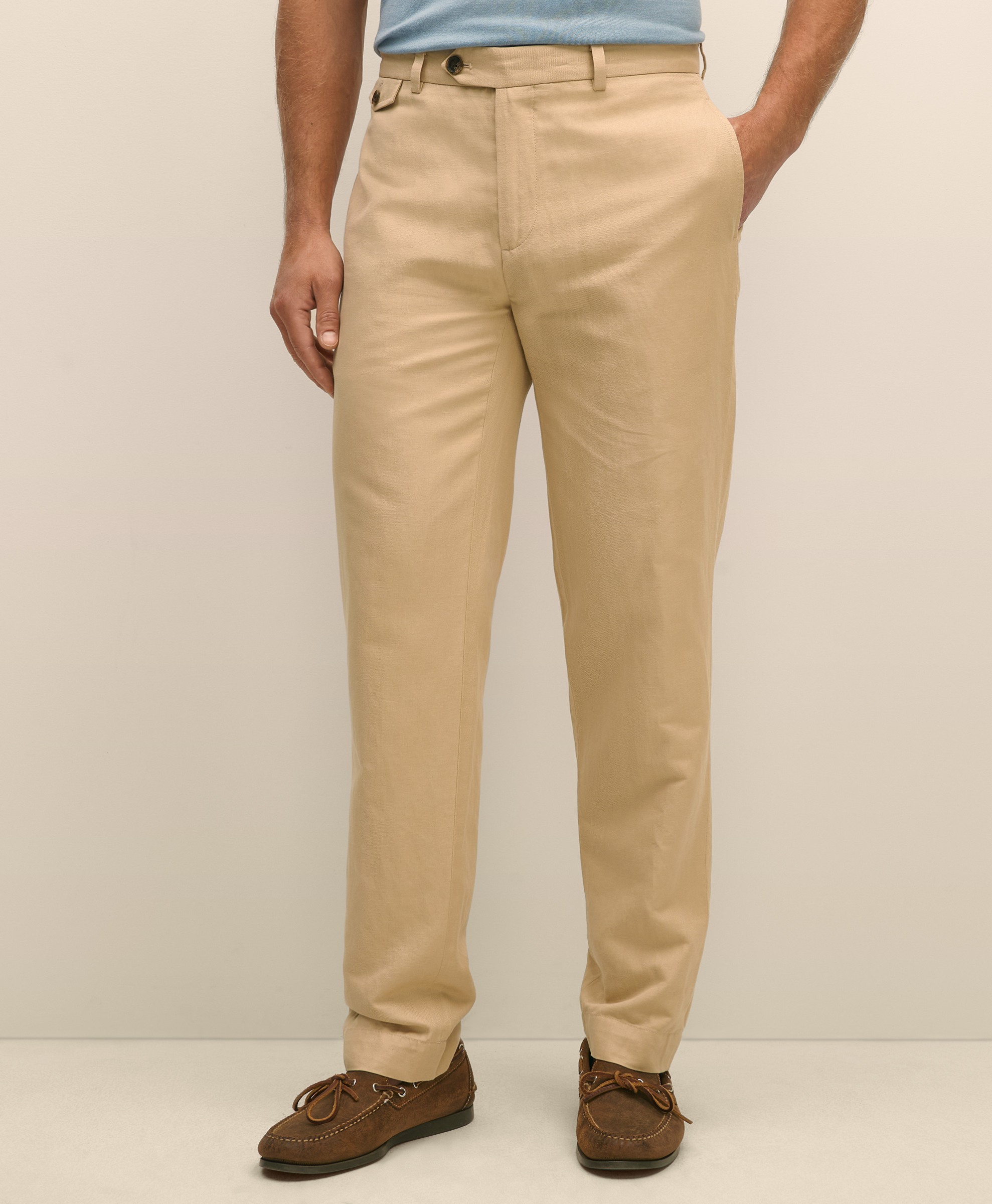 Linen Solid Regular Fit Pants | Brooks Brothers India Website