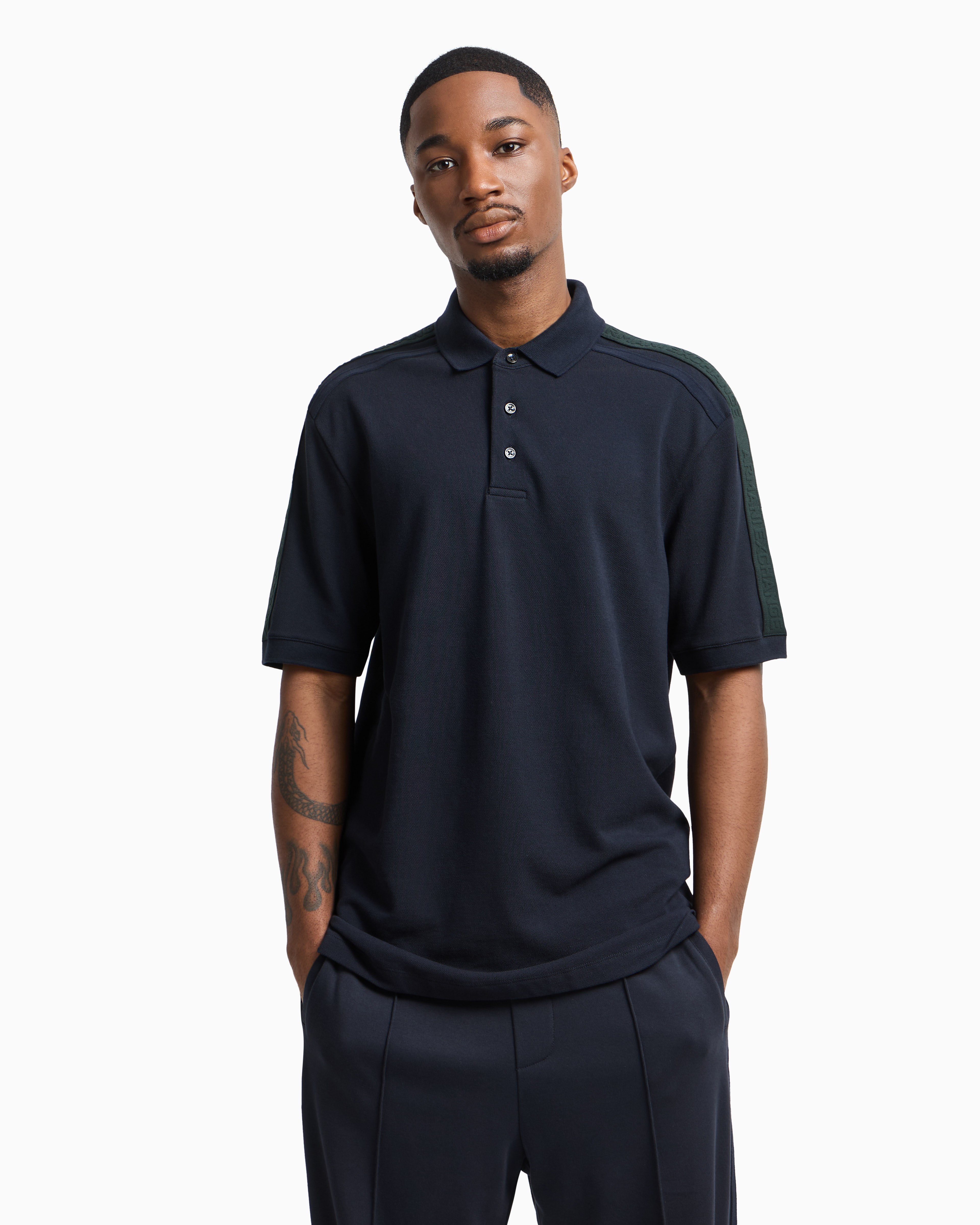 Men's Half Sleeves Logo Tape Polo