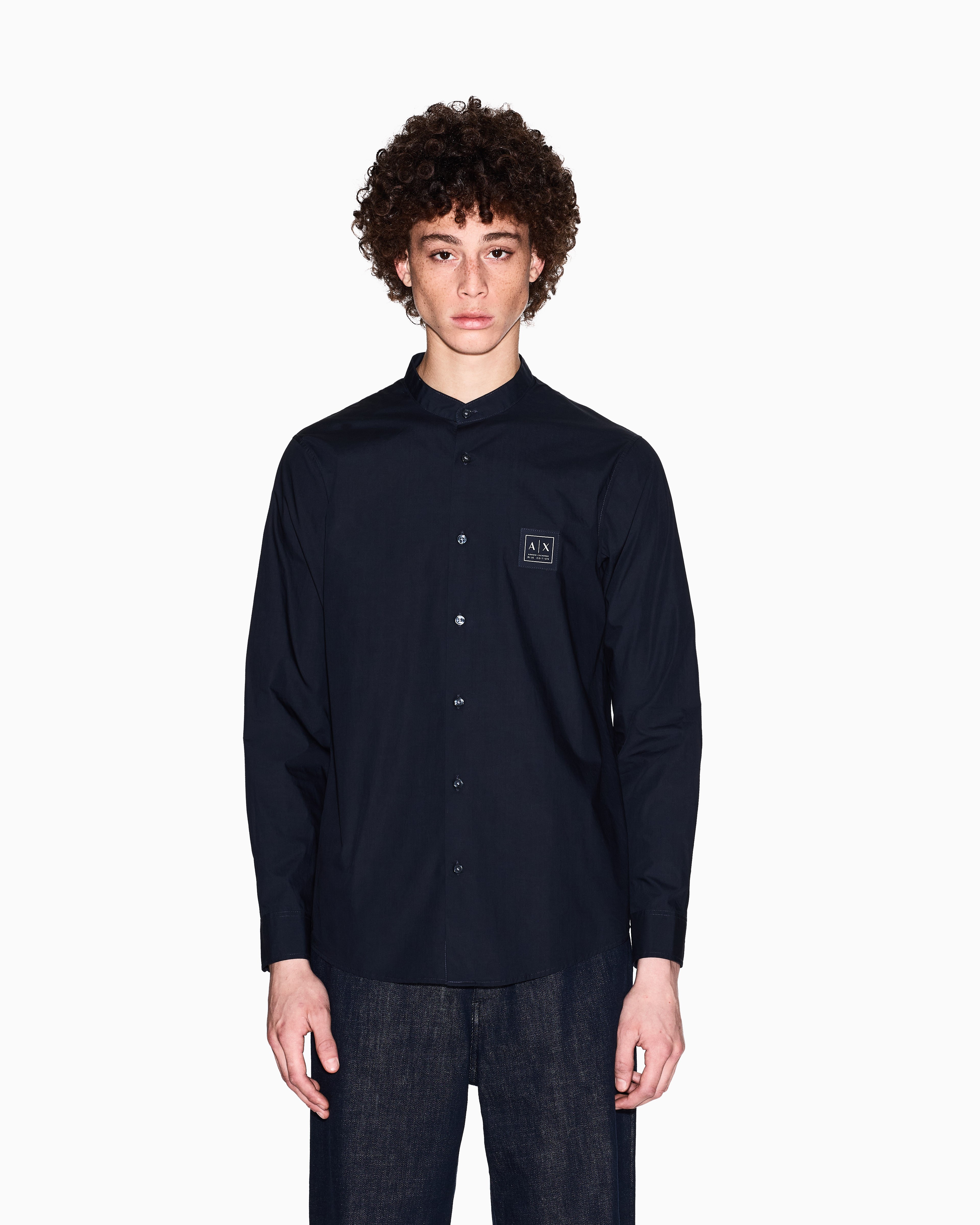 アルマーニ♡ Men's Full Sleeves Blue Edition Shirt