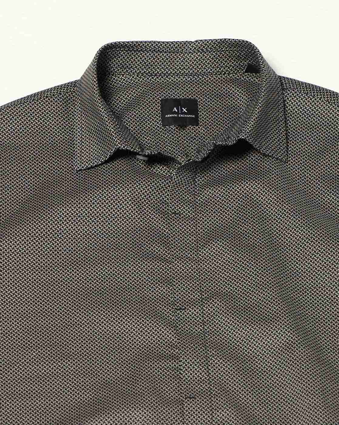 Men Blue Logo Execution Slim Fit Casual Shirts