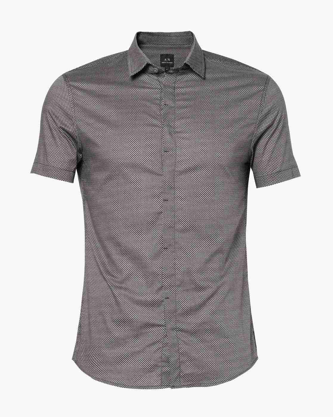 Men Blue Logo Execution Slim Fit Casual Shirts