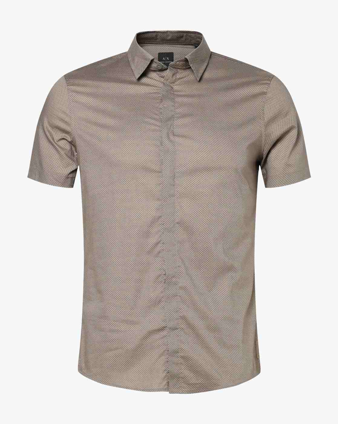 Men Brown Logo Execution Slim Fit Casual Shirts