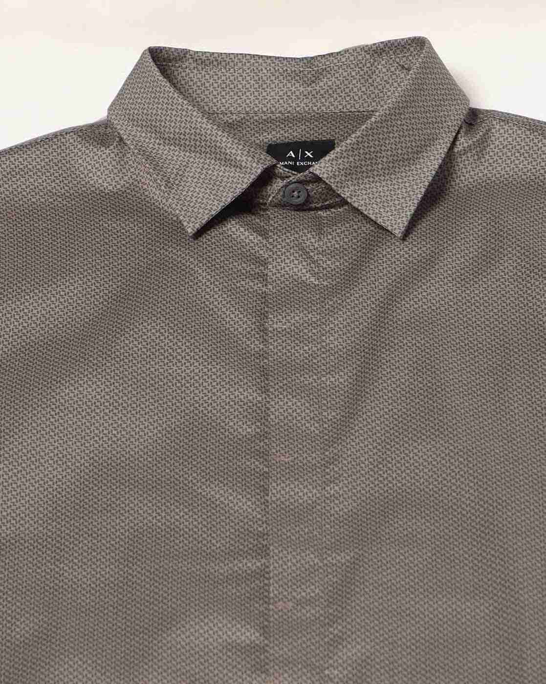 Men Brown Logo Execution Slim Fit Casual Shirts