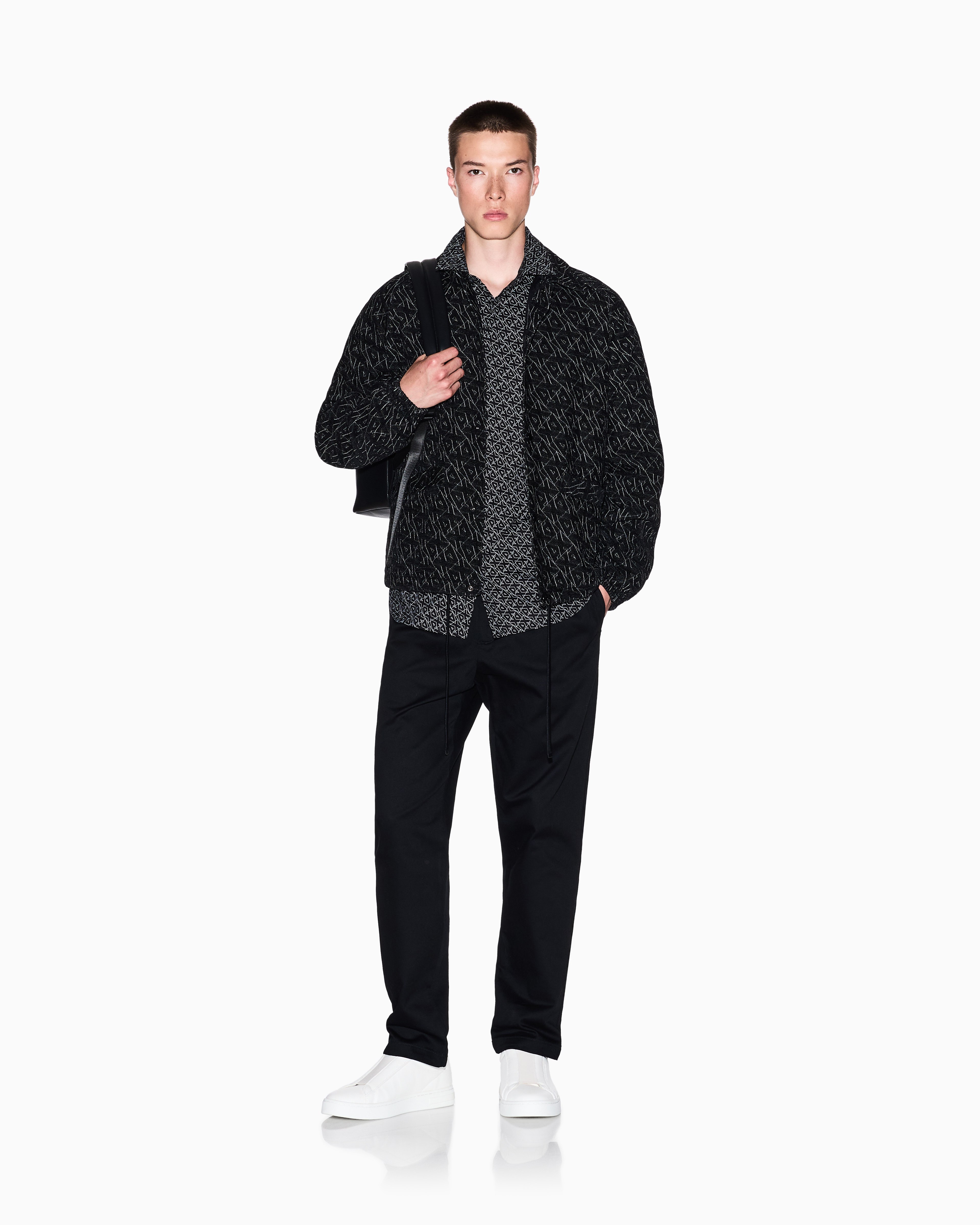 Men Black Armani Classics Slim Fit Casual Shirts