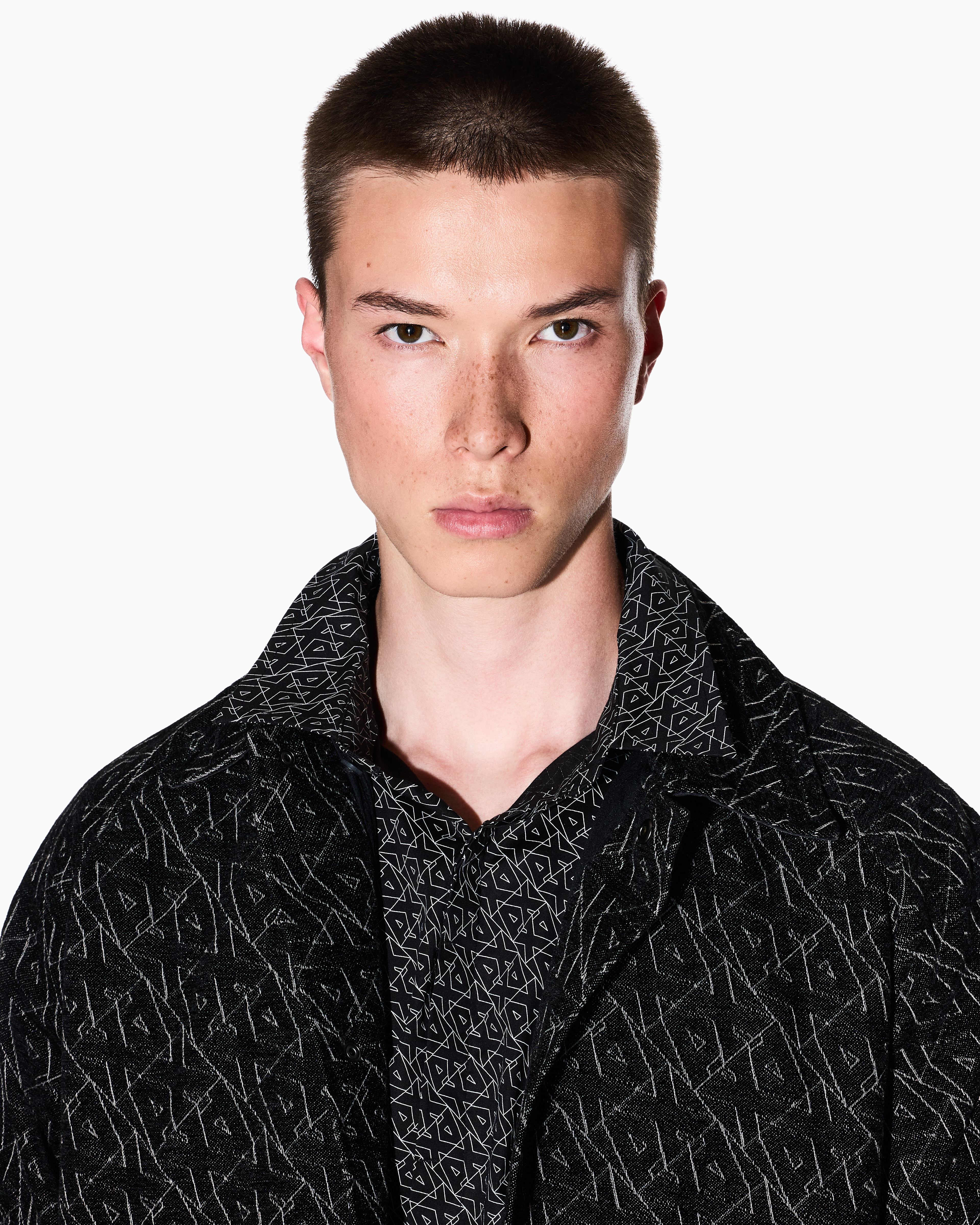 Men Black Armani Classics Slim Fit Casual Shirts