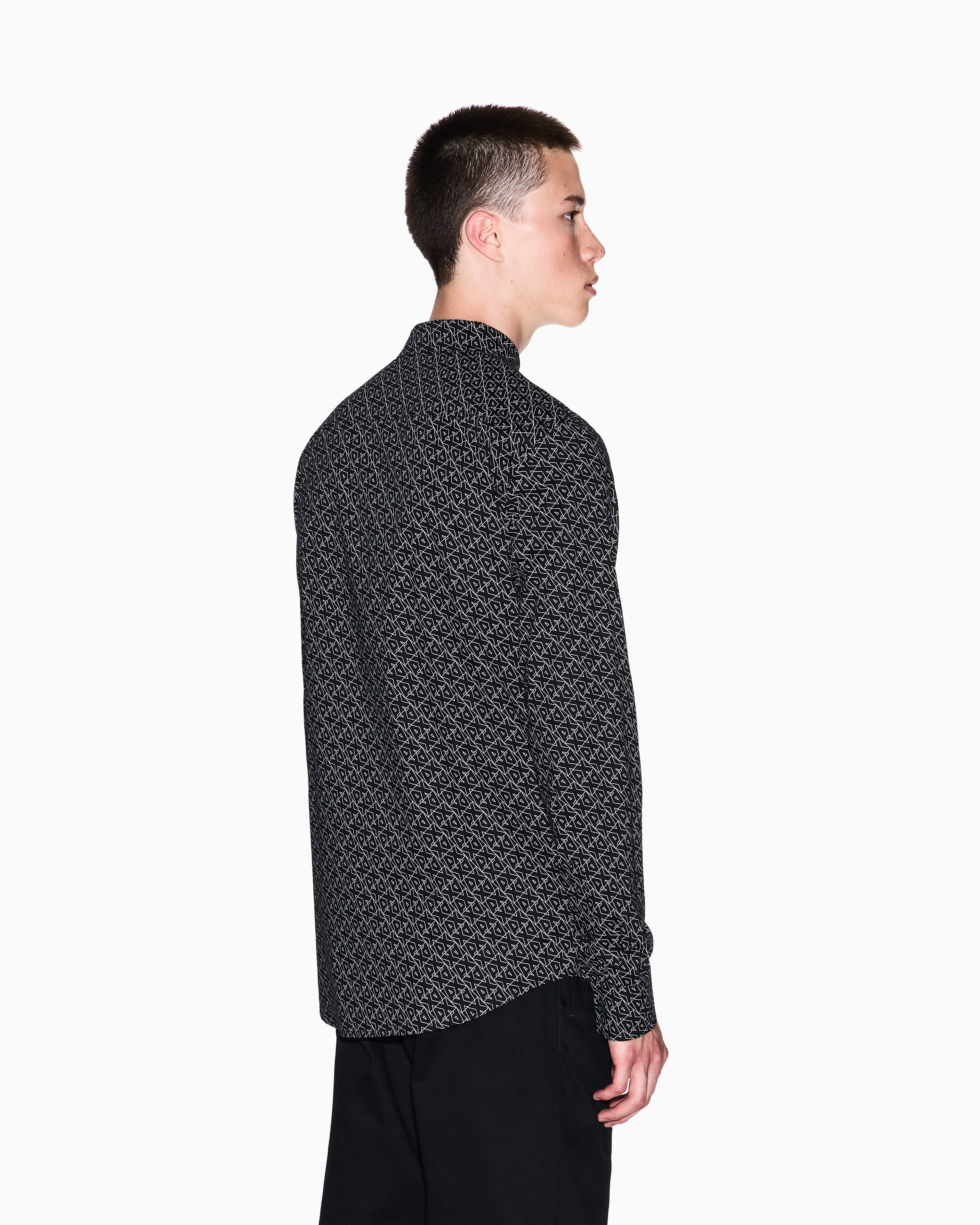 Men Black Armani Classics Slim Fit Casual Shirts