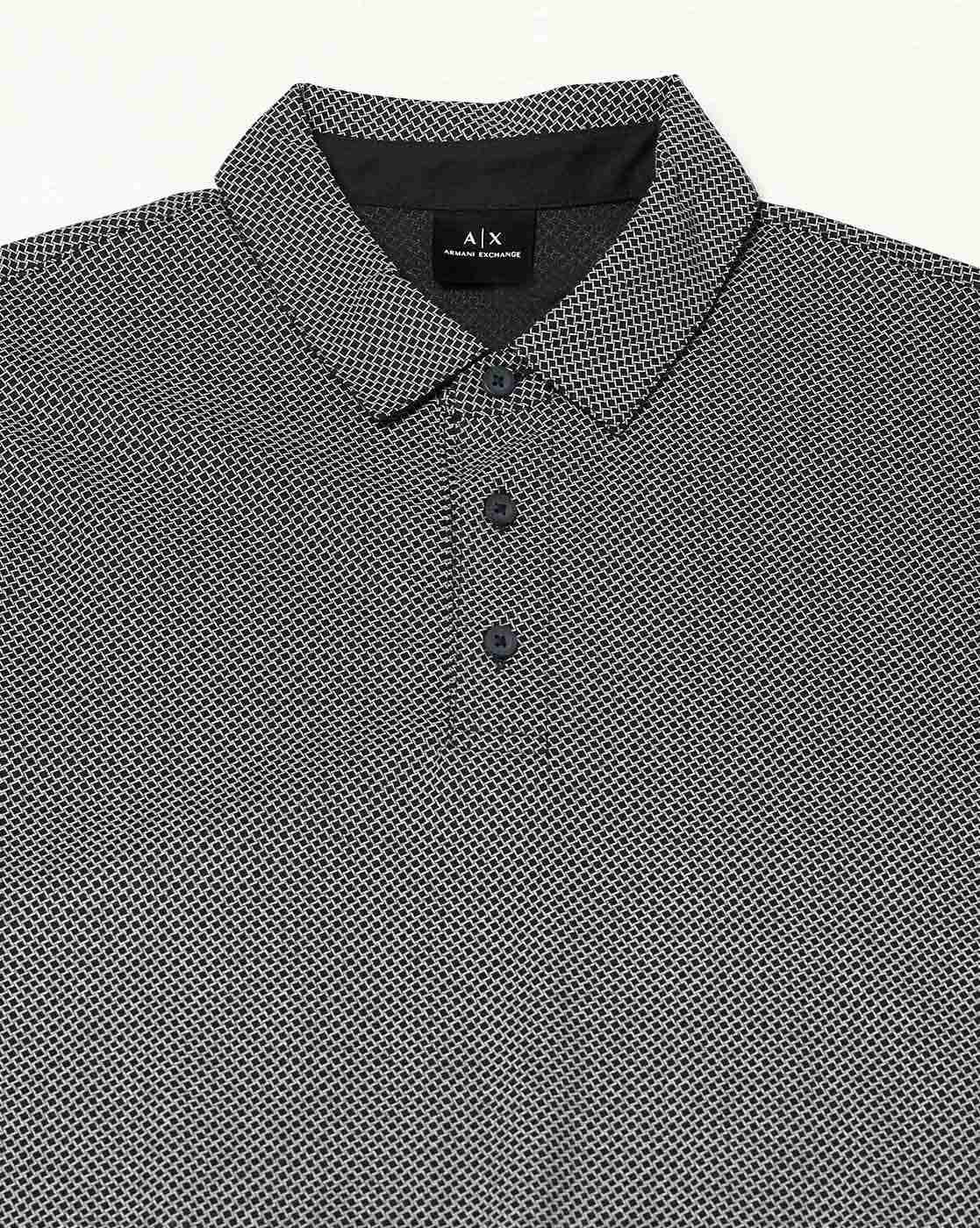 Men Blue Armani Classics Regular Fit Polos