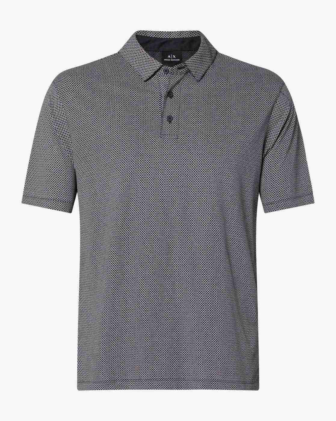 Men Blue Armani Classics Regular Fit Polos