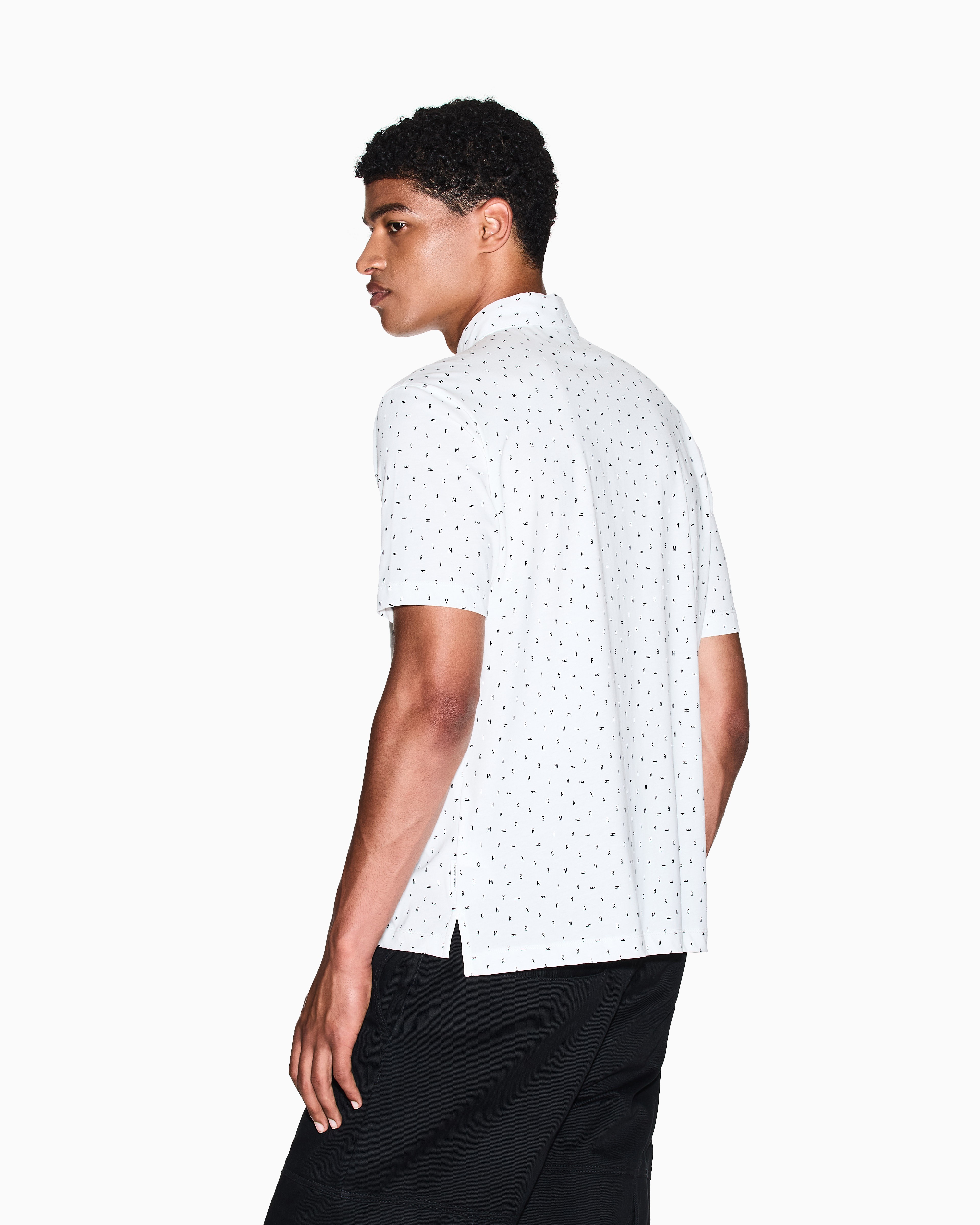 Men White Armani Classics Regular Fit Polos