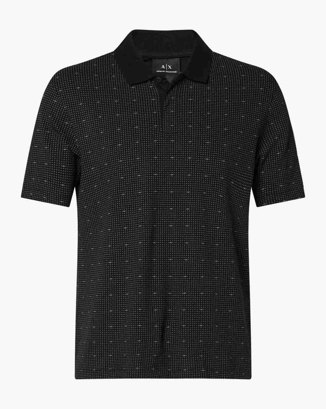 Men Black Armani Classics Regular Fit Polos