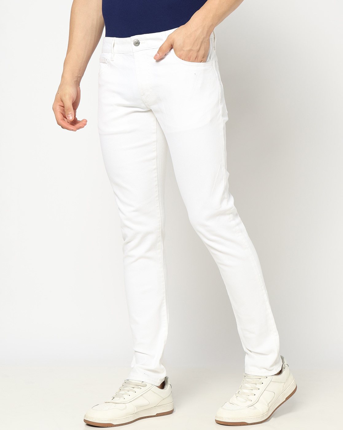 Men White Skinny Fit Jeans