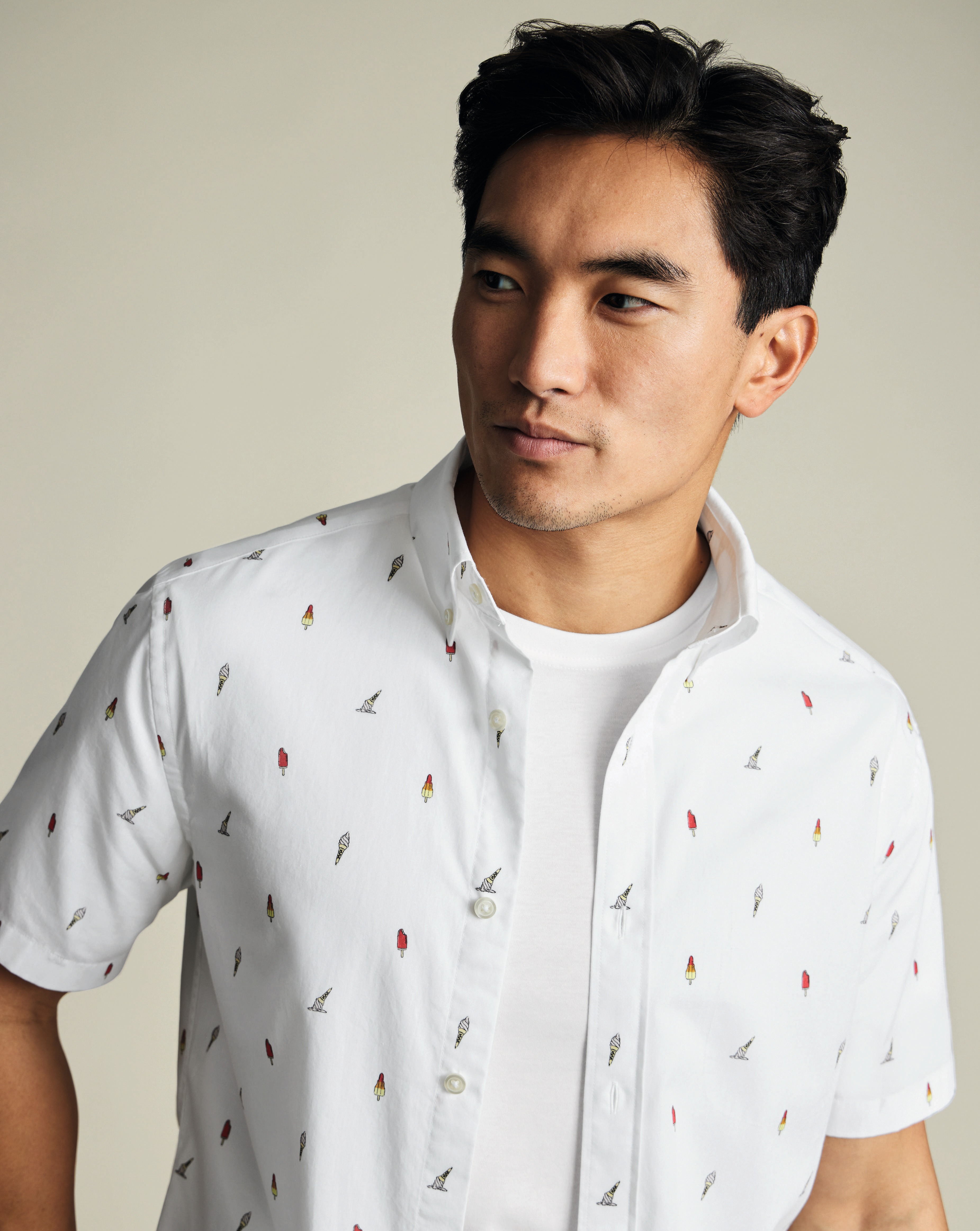 Button-Down Pure Linen Shirt - White