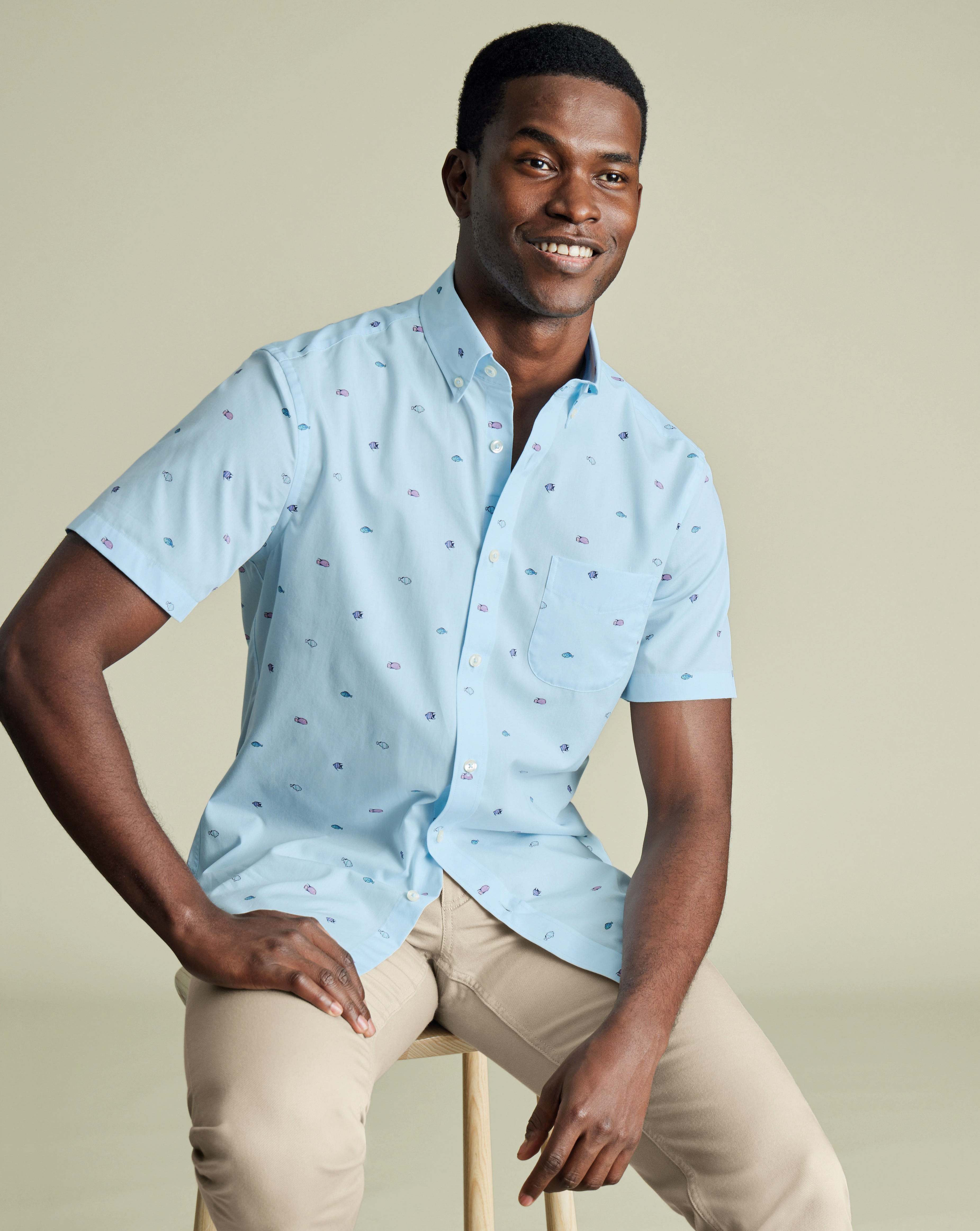 Cutaway Pure Linen Shirt - Sky Blue