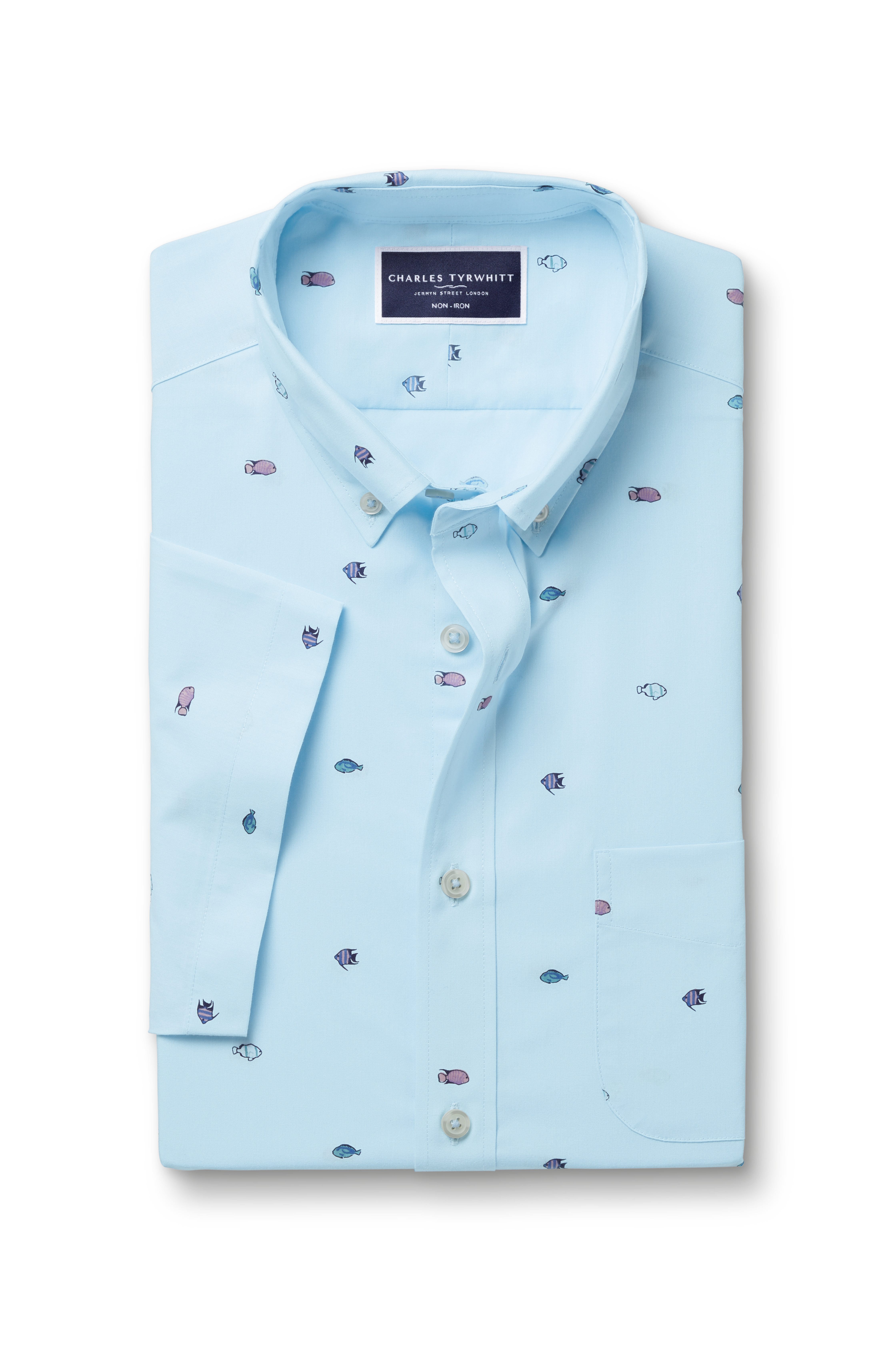 Cutaway Pure Linen Shirt - Sky Blue