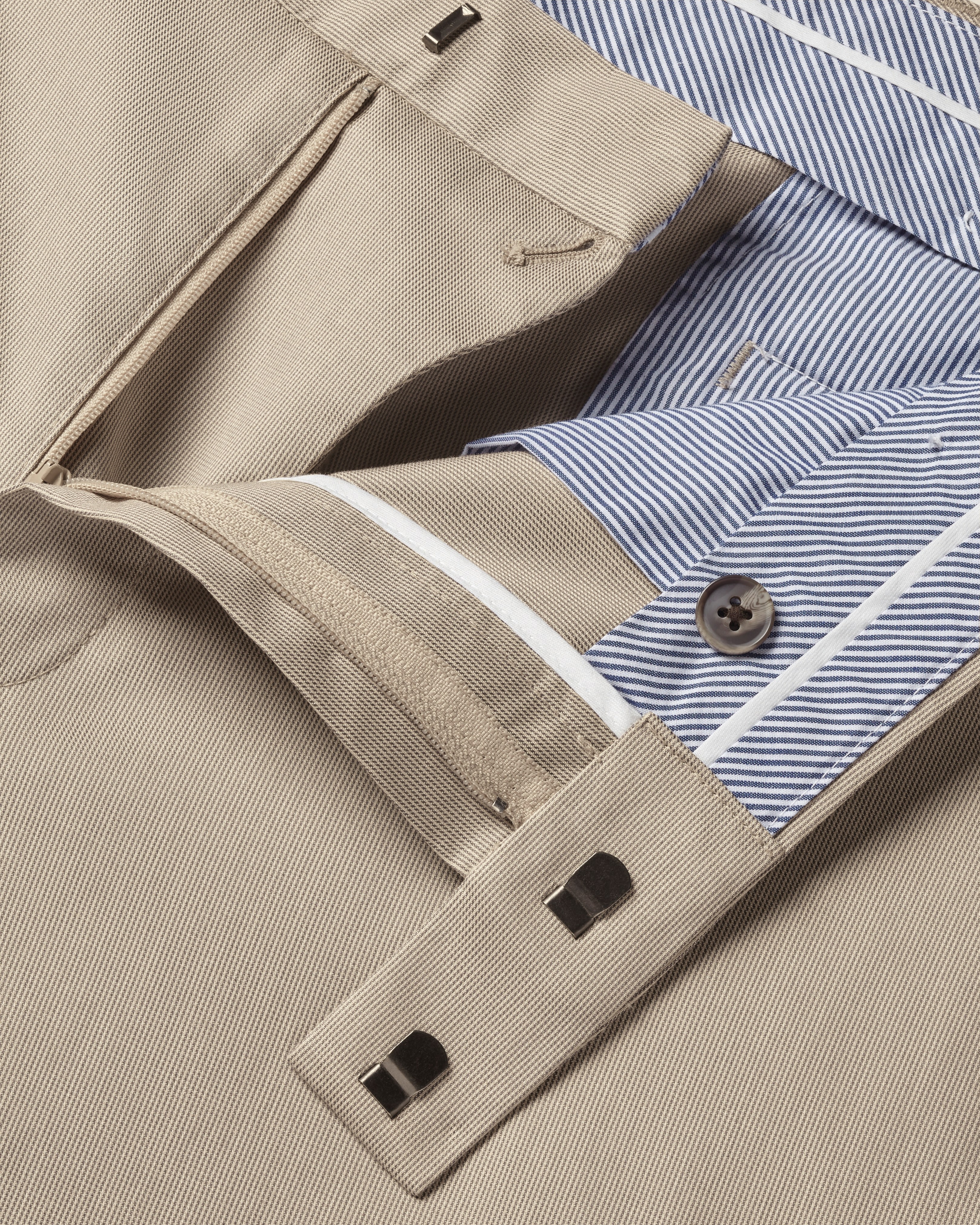 Smart Stretch Texture Trousers - Limestone