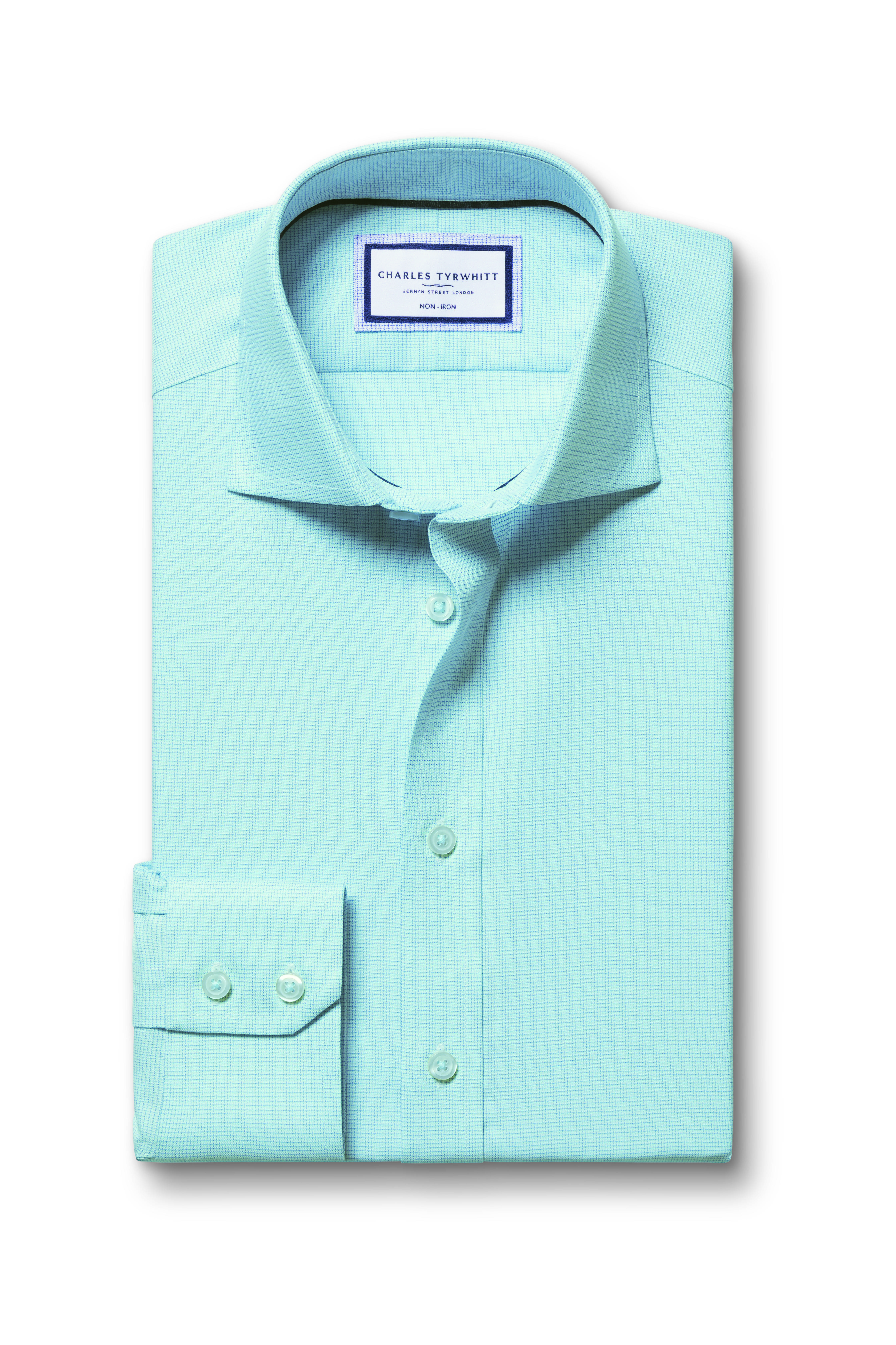 Non-Iron Westminster Weave Shirt - Aqua Green