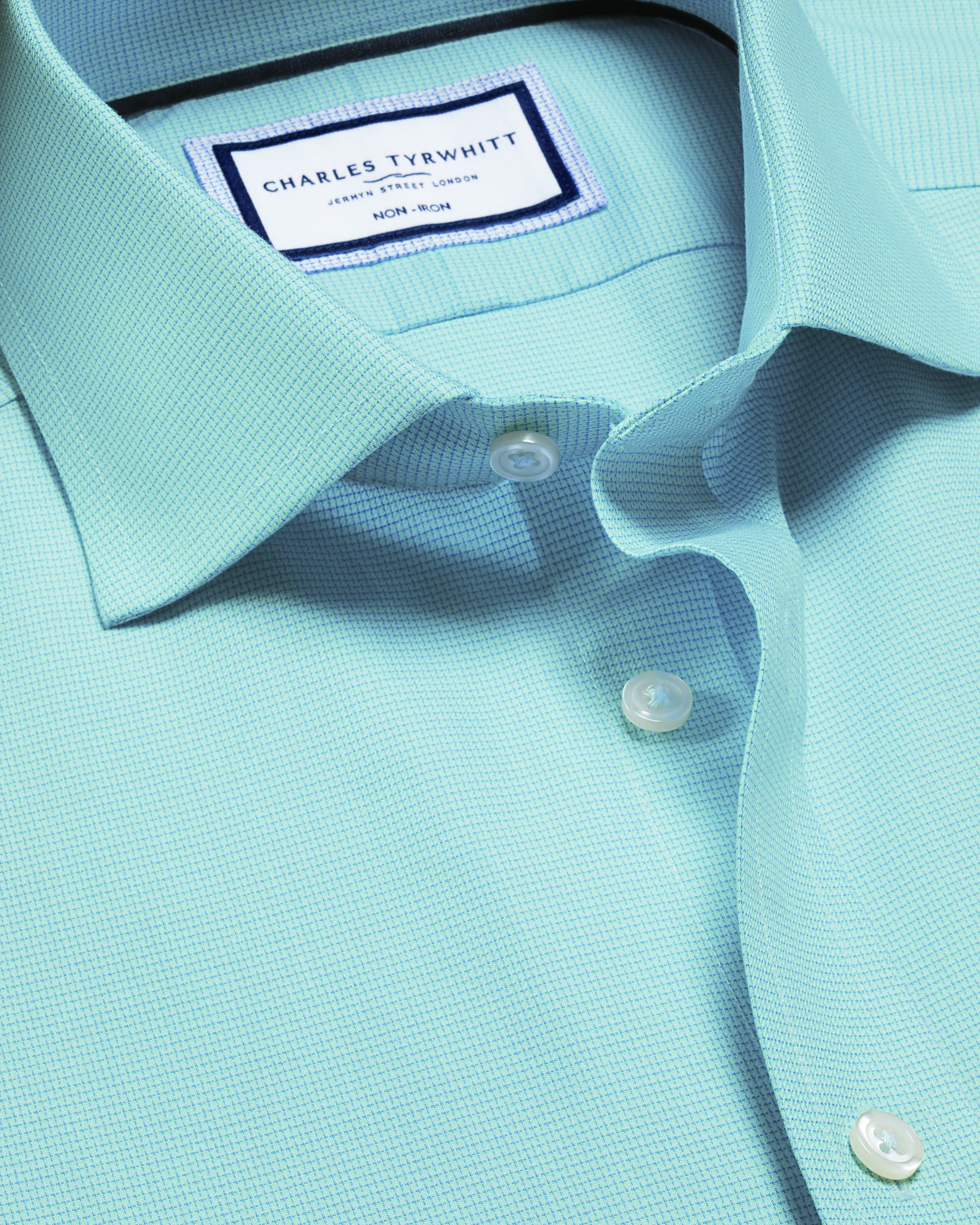 Non-Iron Westminster Weave Shirt - Aqua Green