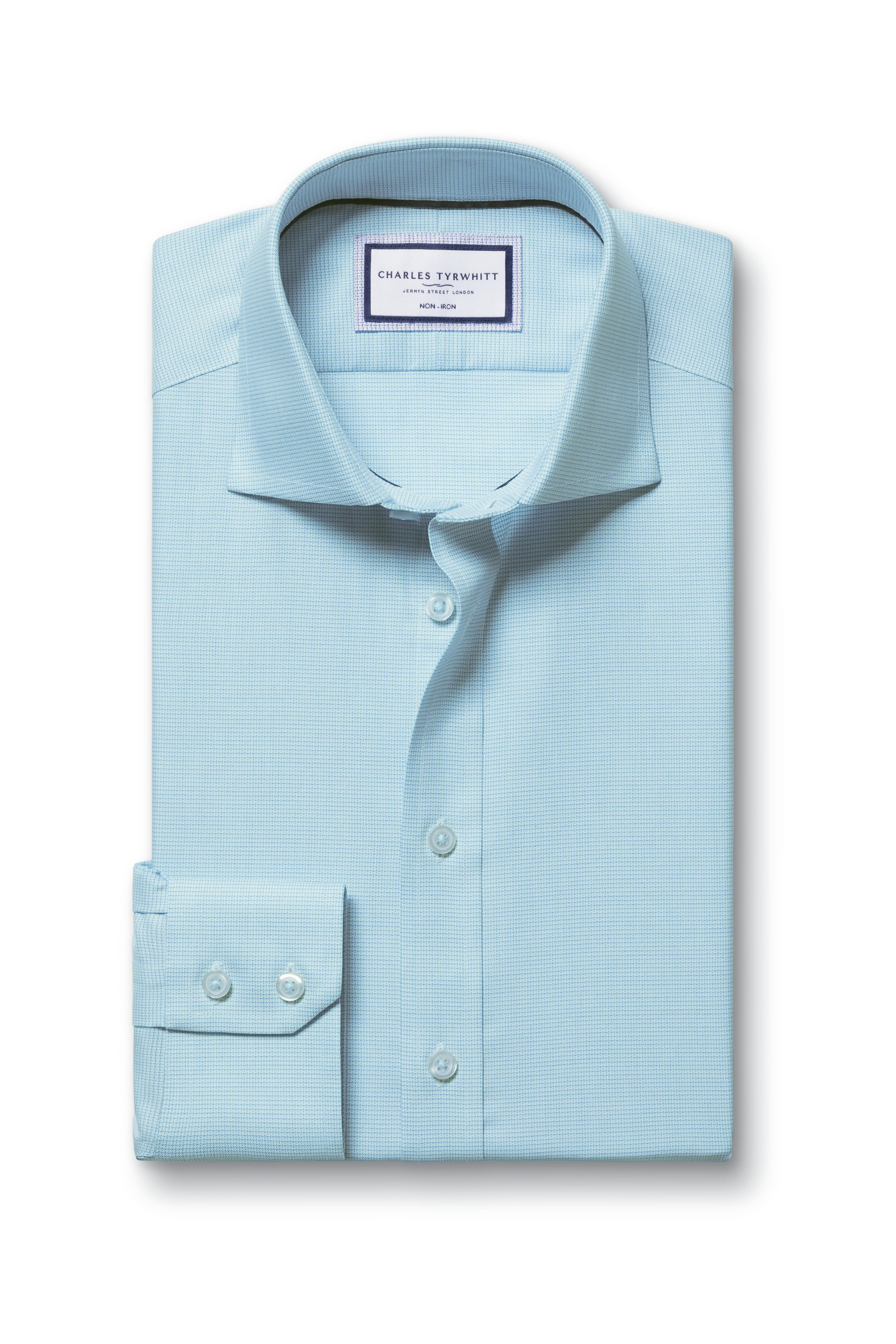 Non-Iron Westminster Weave Shirt - Aqua Green