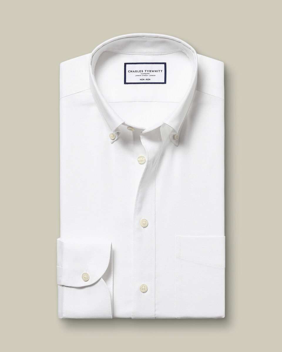 Non-Iron Stretch Oxford Shirt - White