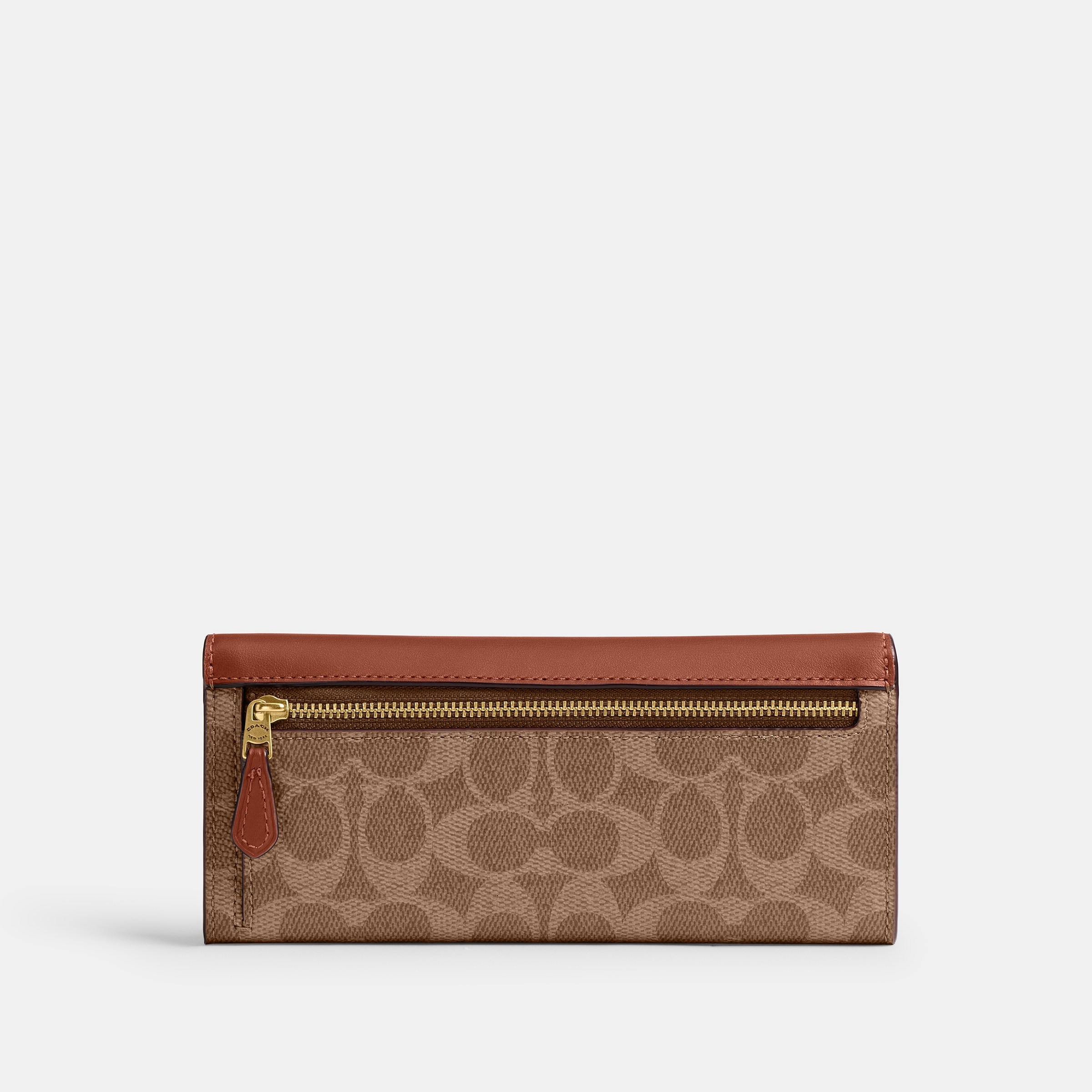 Coated Canvas Signature Mila Long Flap Wallet