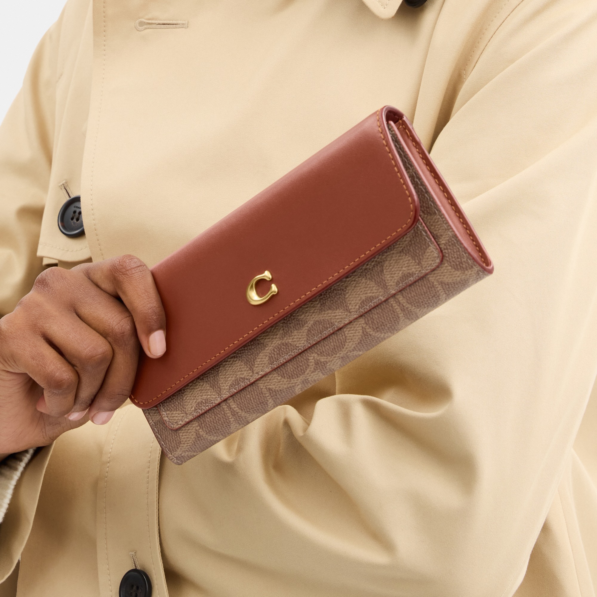 Mila Long Flap Wallet In Signature Canvas