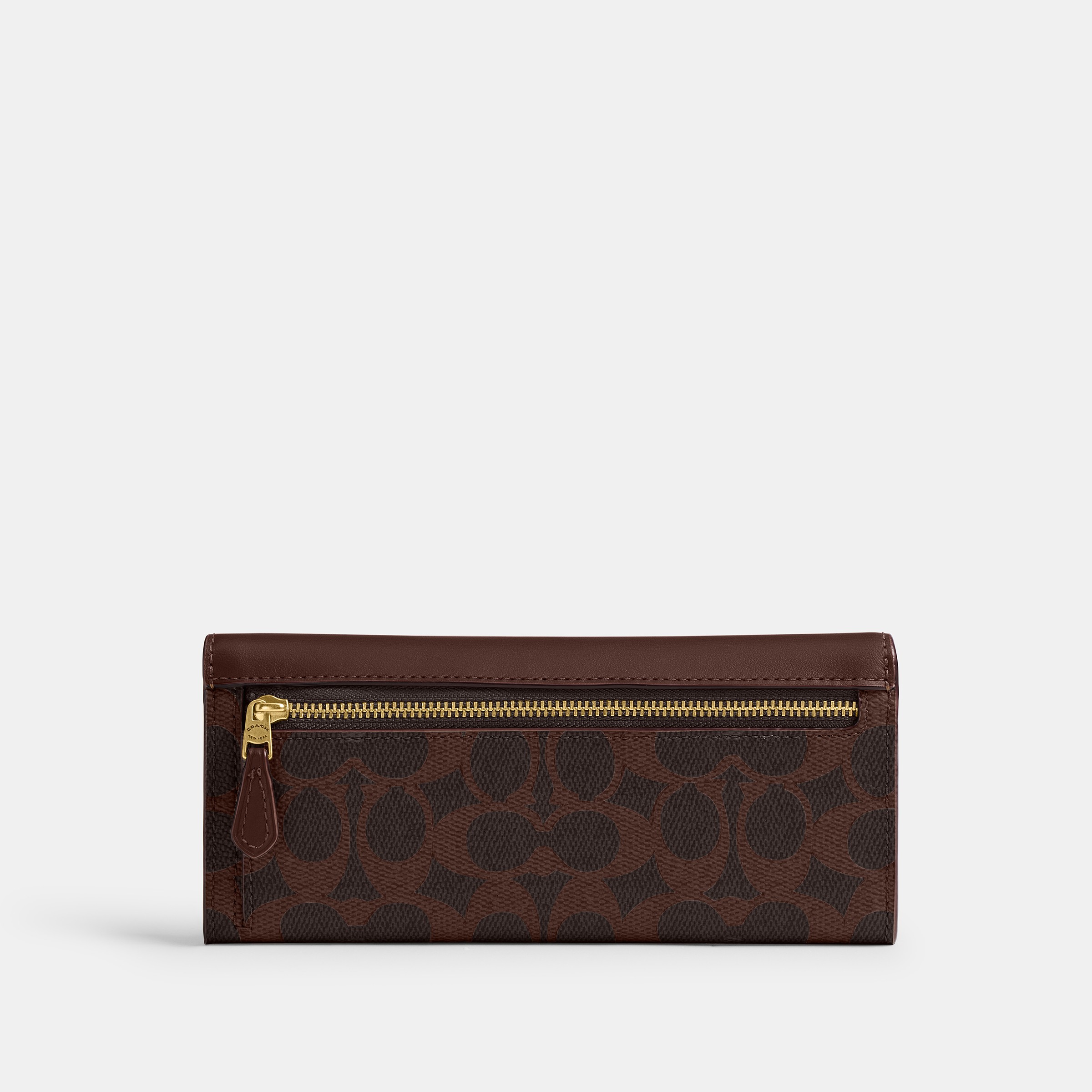 Coated Canvas Signature Mila Long Flap Wallet