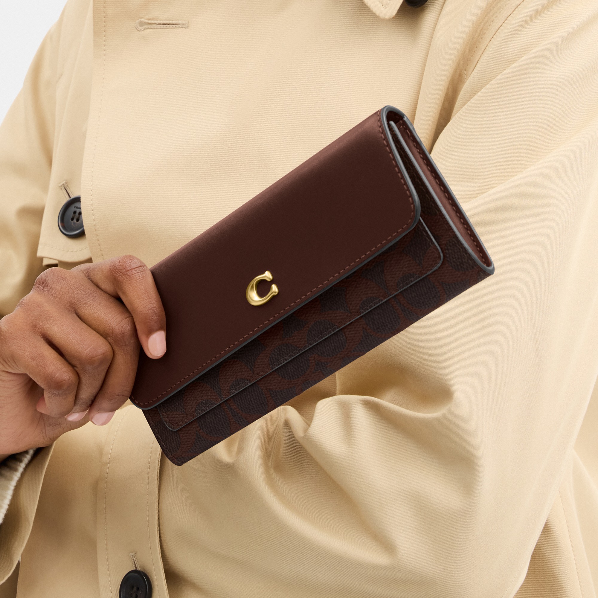 Mila Long Flap Wallet In Signature Canvas