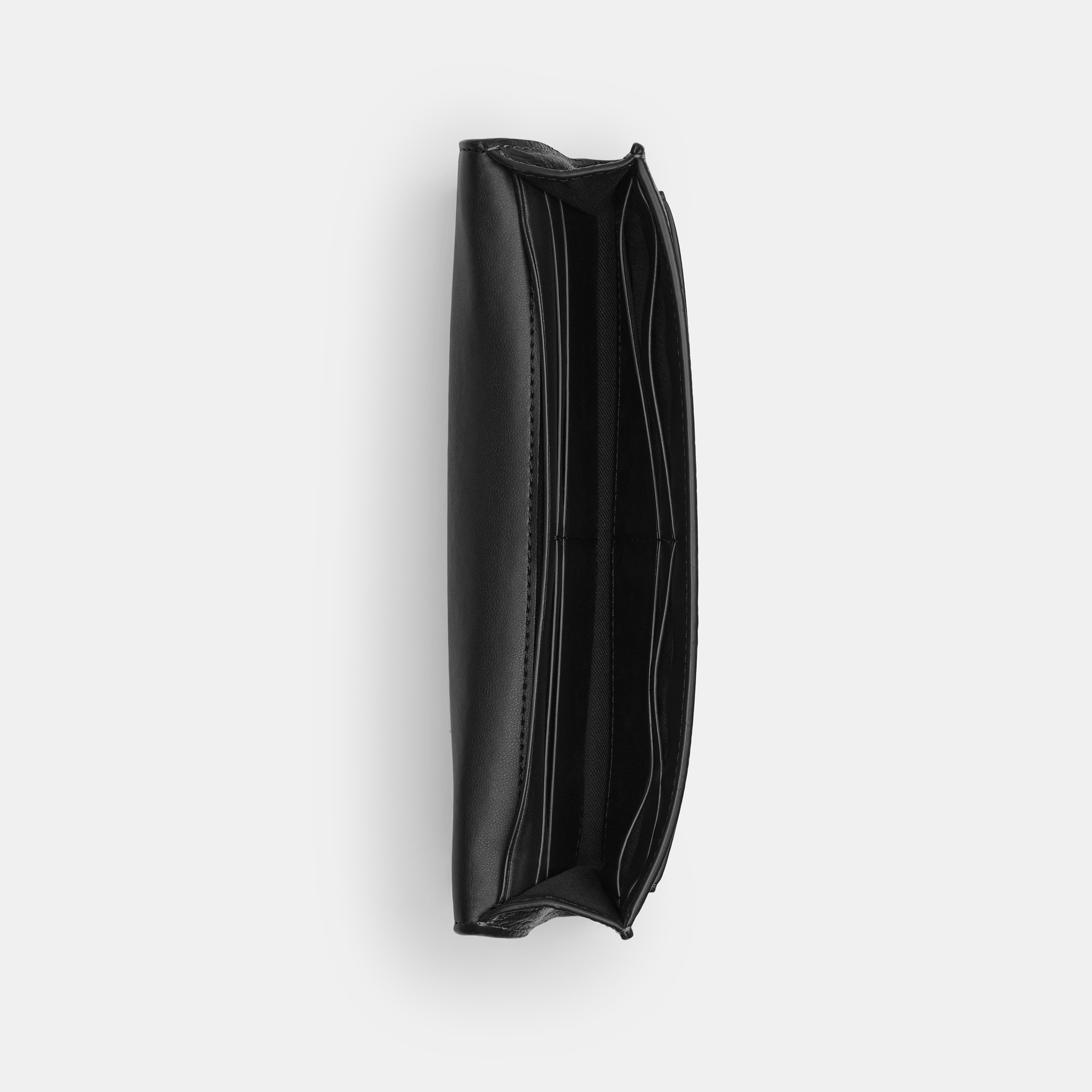 Polished Pebble Leather Mila Long Flap Wallet