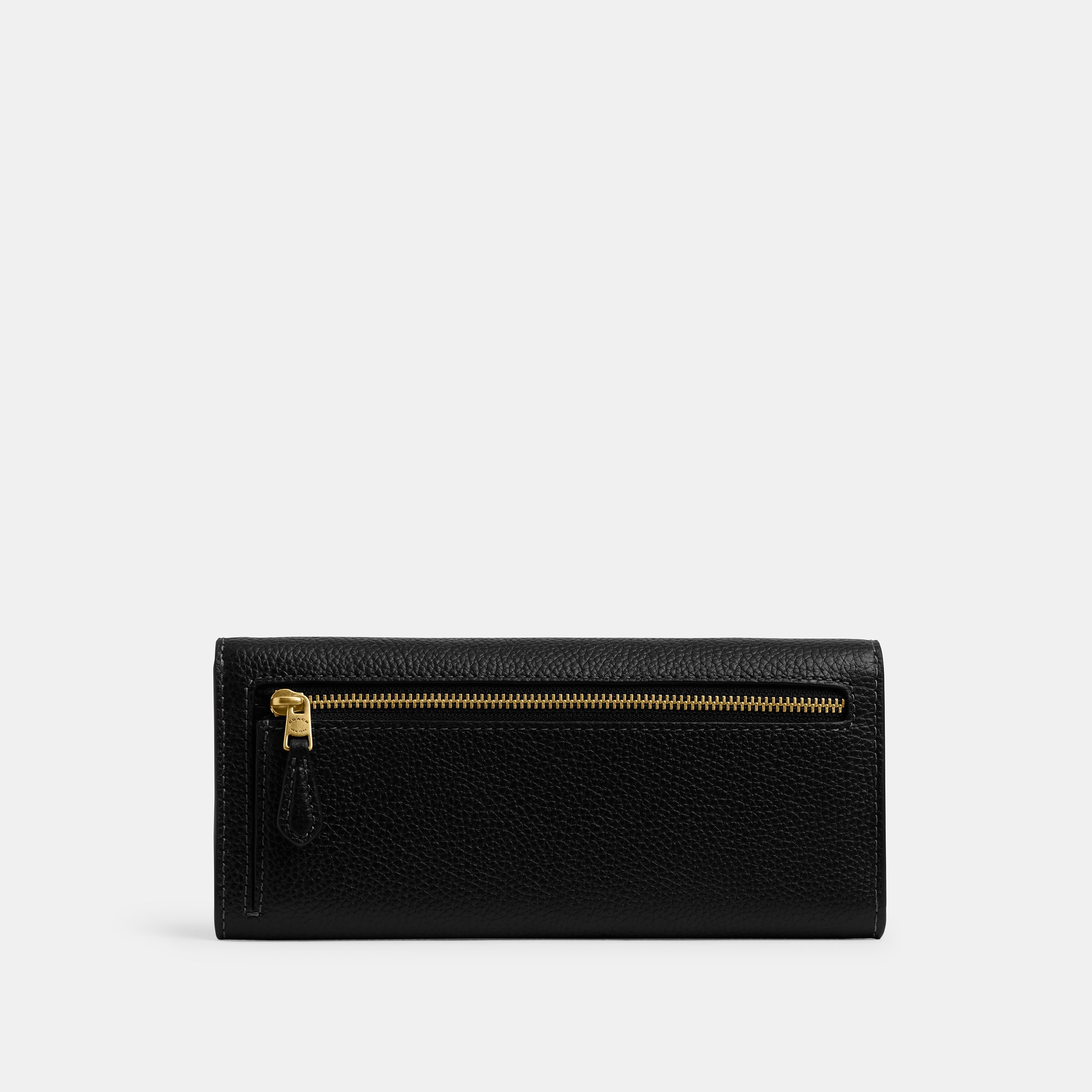 Polished Pebble Leather Mila Long Flap Wallet