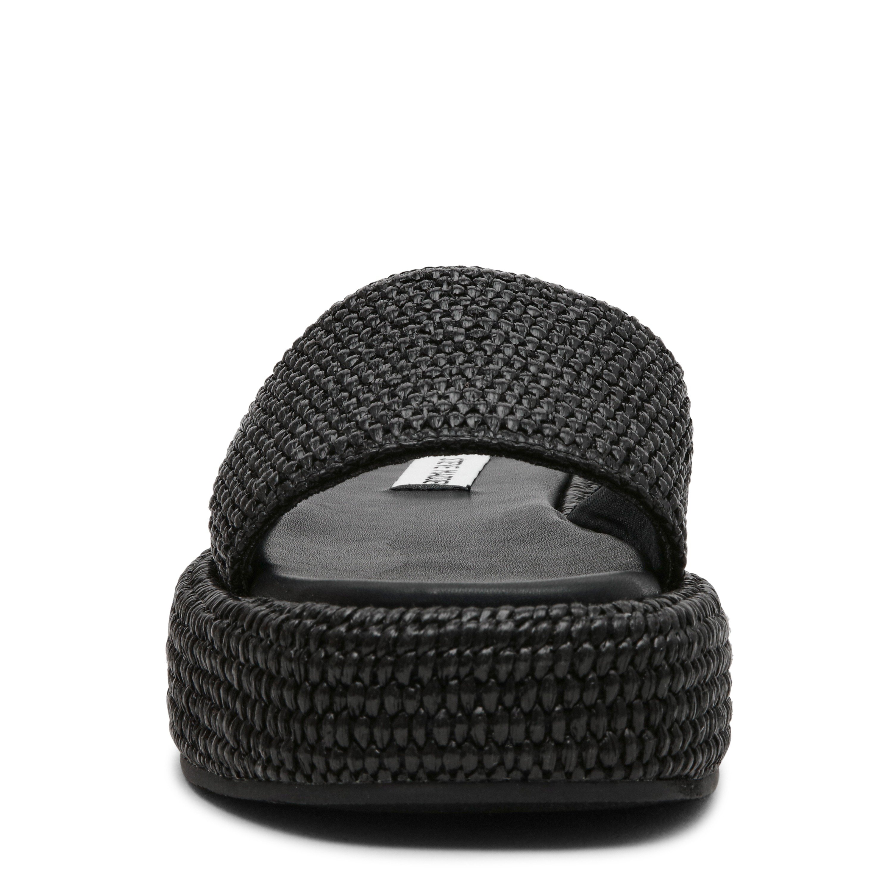 Beachy-In Black Raffia Wedges