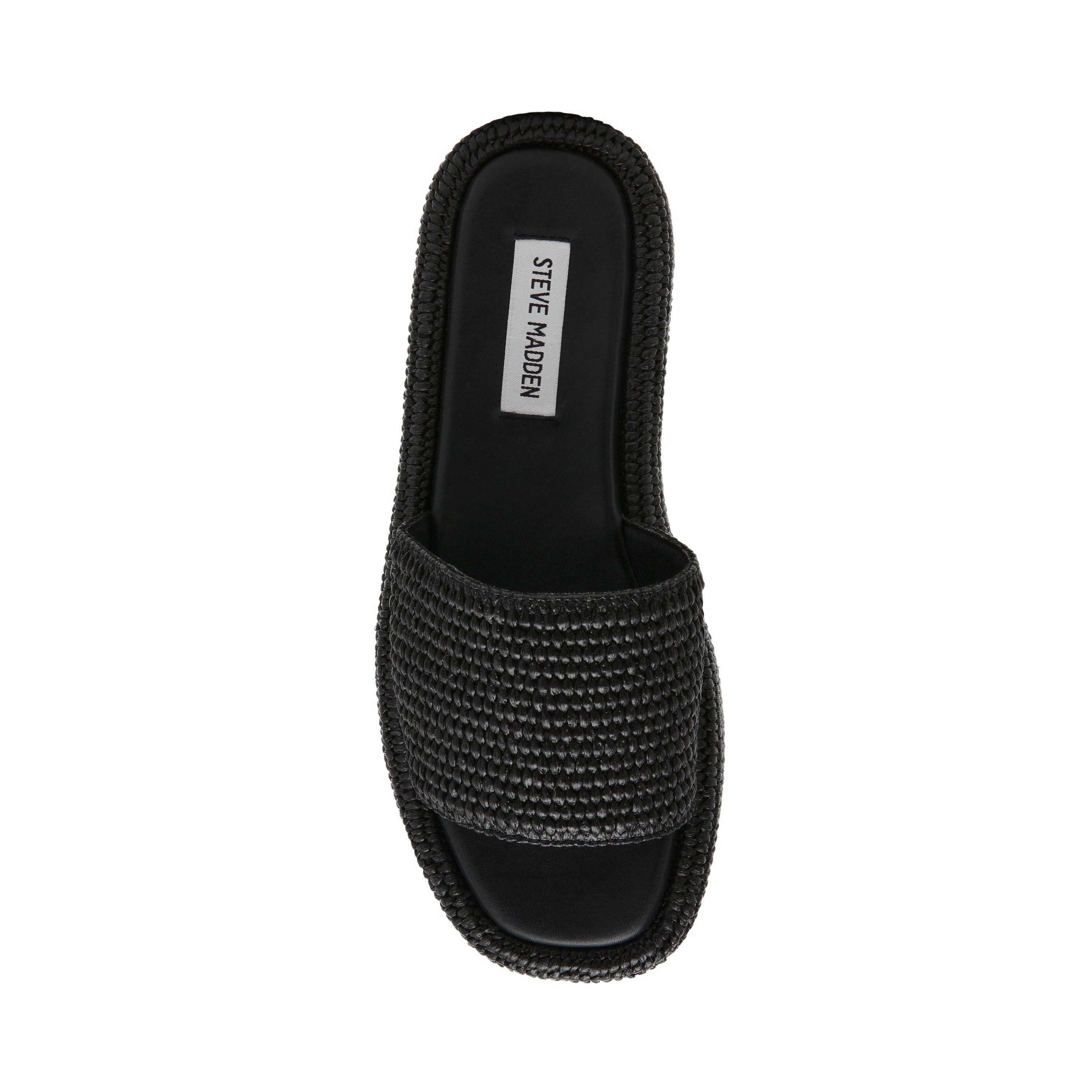 Beachy-In Black Raffia Wedges