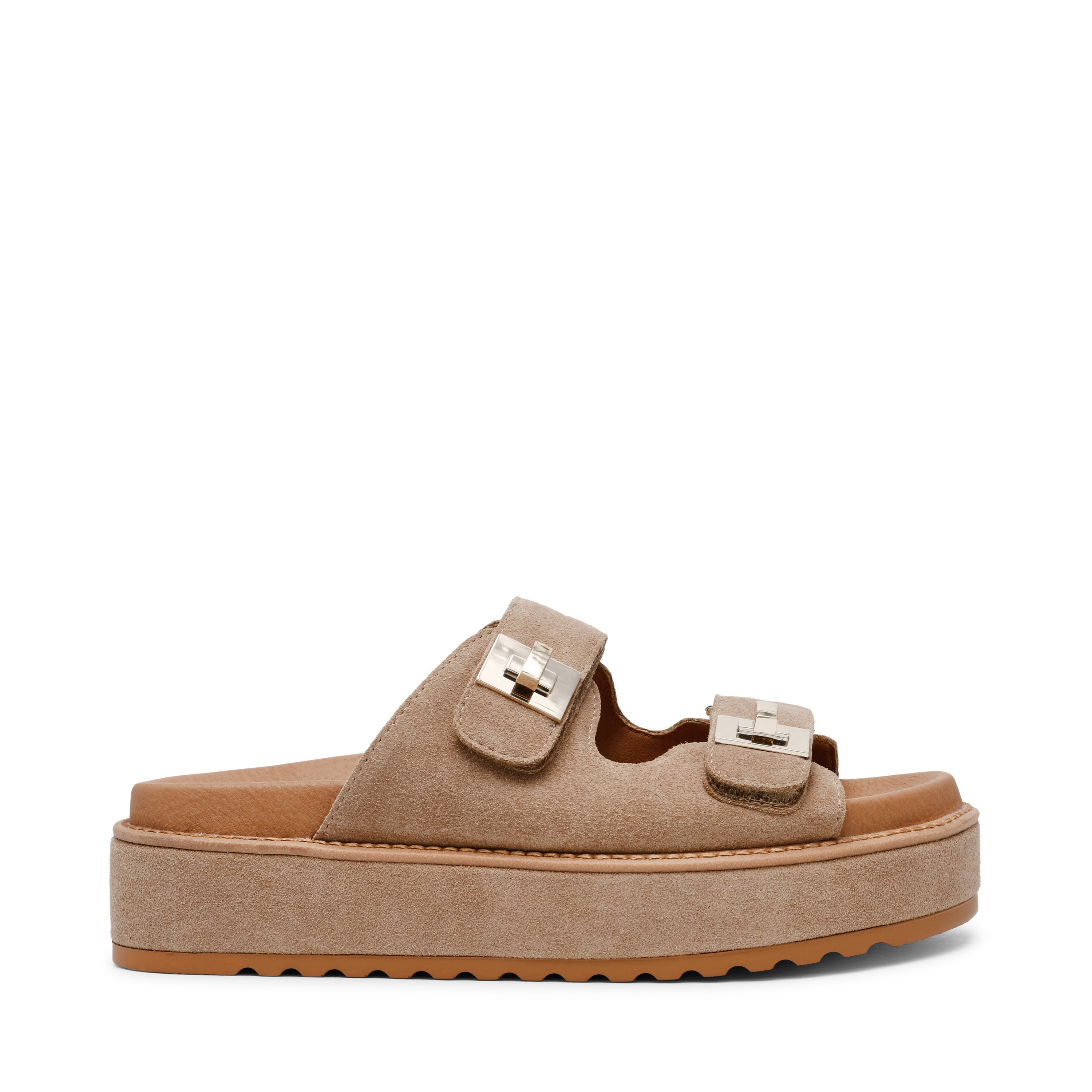 Bigschmona-In Taupe Suede Wedges
