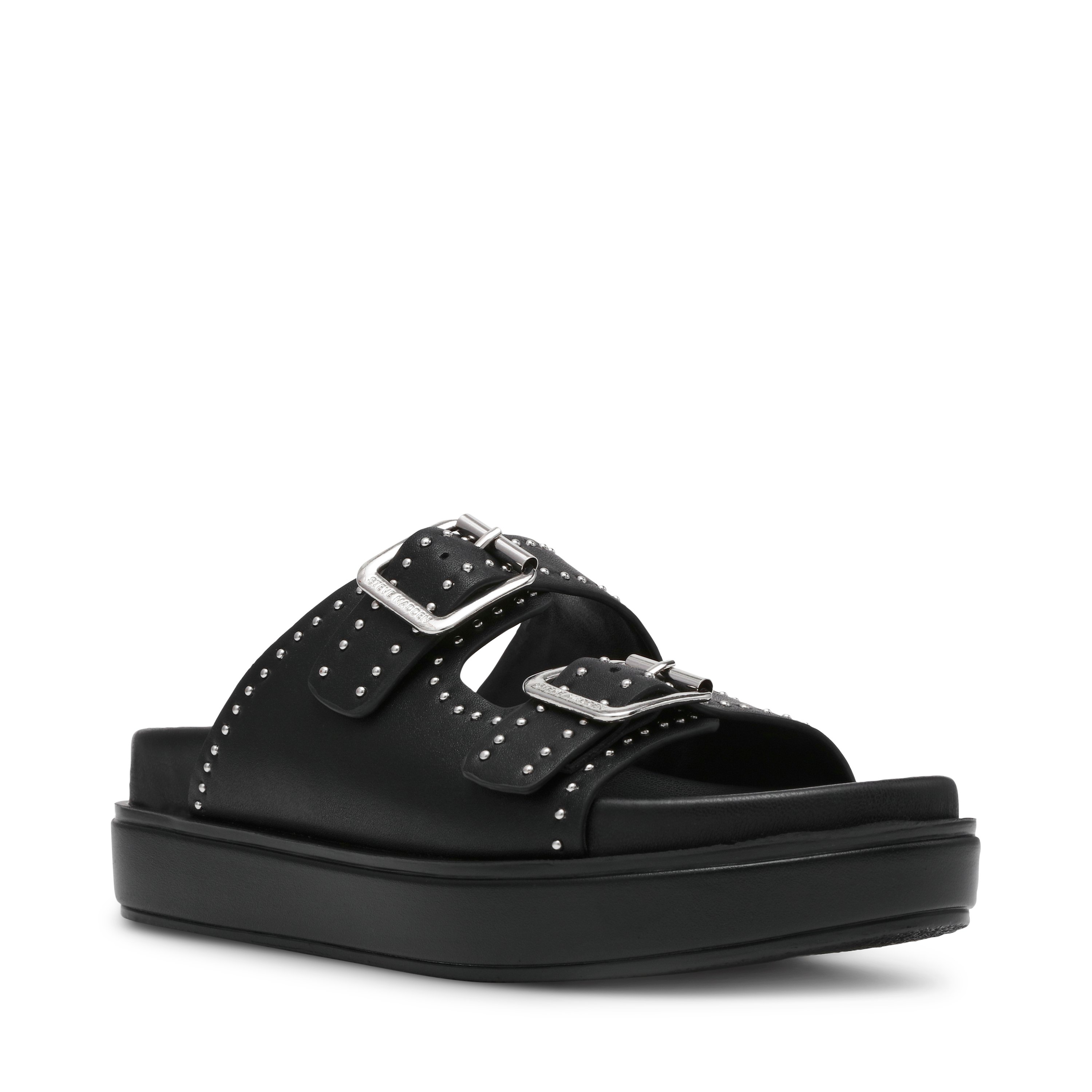 Freelance-In Black Action Leather Flats