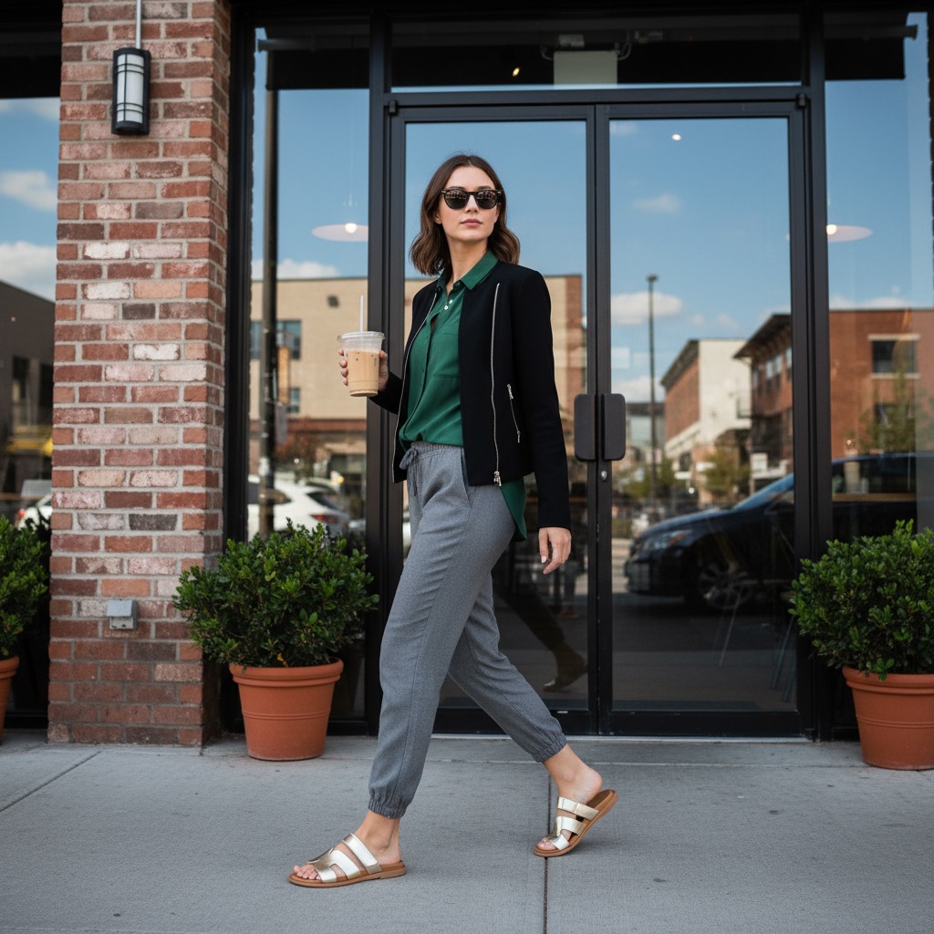 MISSILE-IN Gold Leather Flats