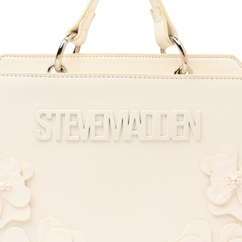 Bevelinn Floral Applique Vanilla Satchel