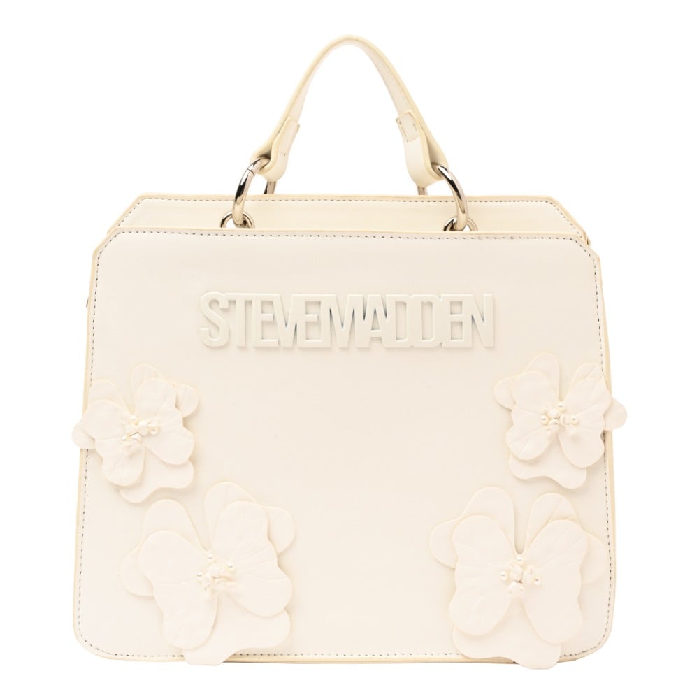 Bevelinn Floral Applique Vanilla Satchel