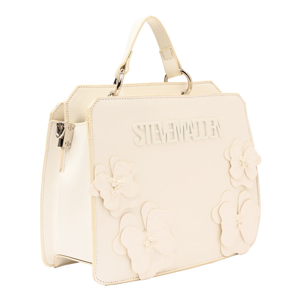 Bevelinn Floral Applique Vanilla Satchel