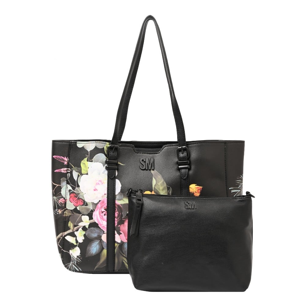 Bdusk-F Floral Black Tote