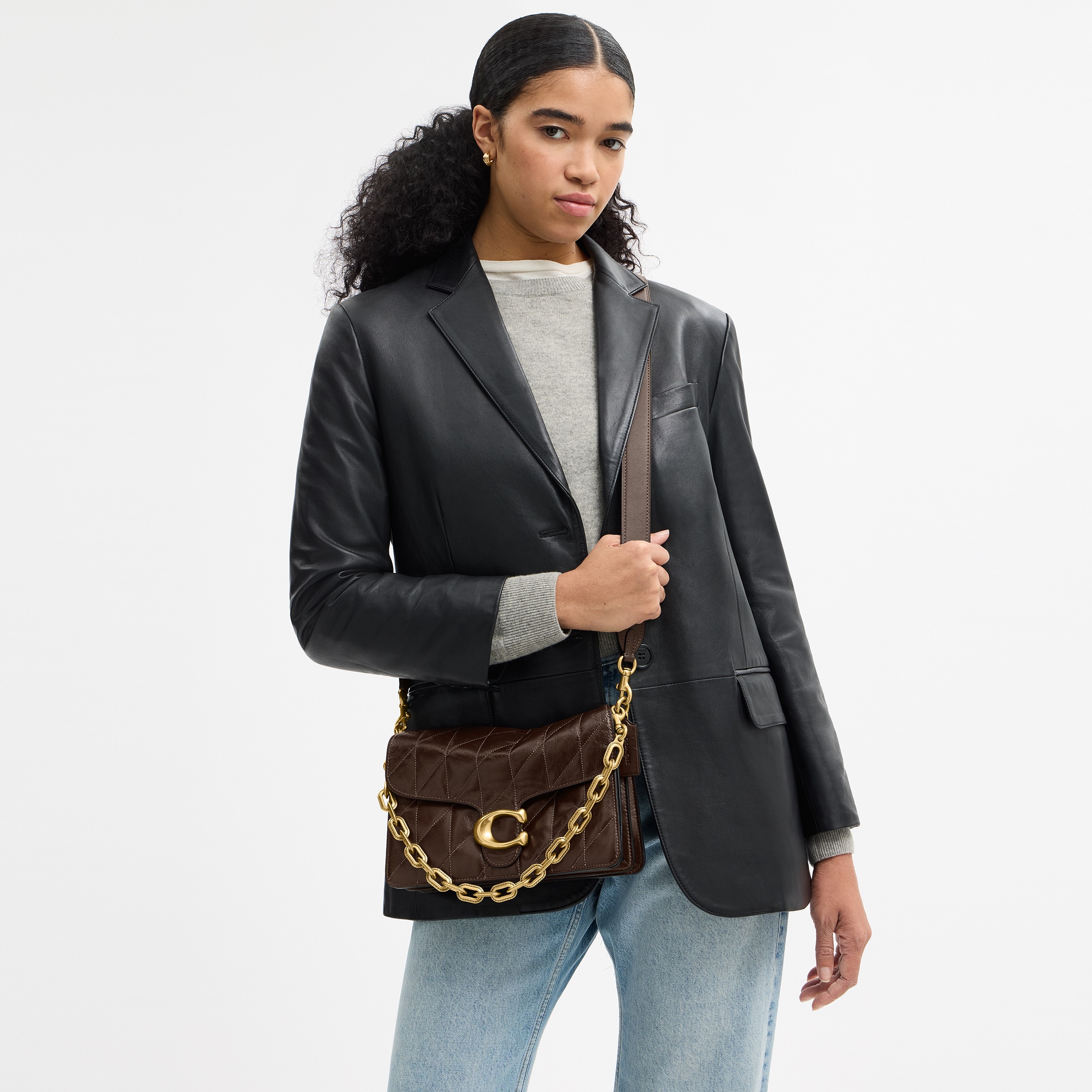 Chain Tabby Shoulder Bag With Quilting