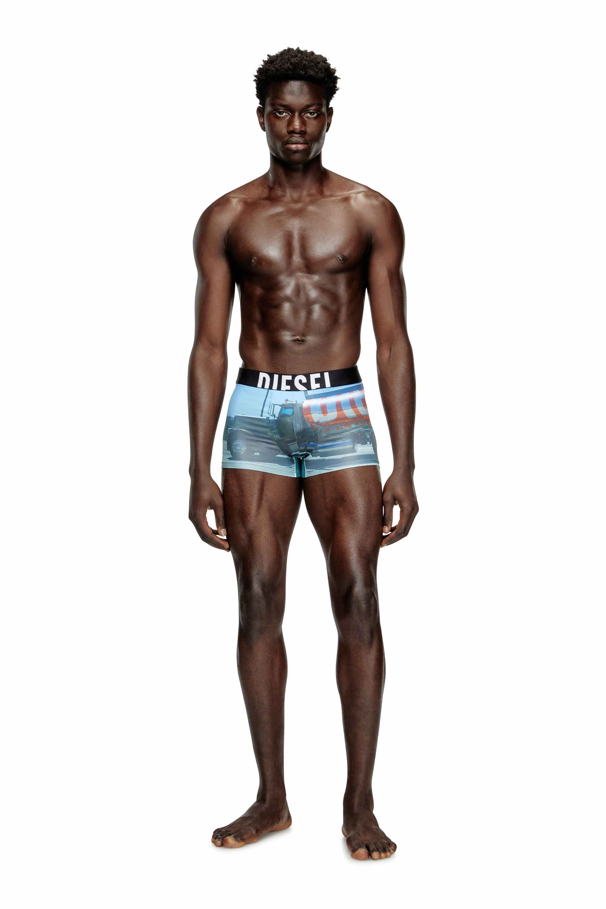 Blue Boxer briefs with Pop print