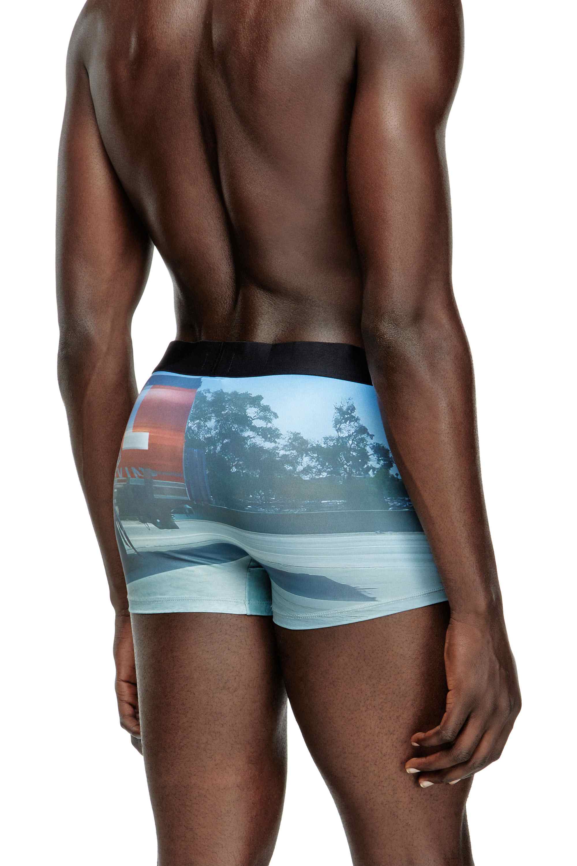 Blue Boxer briefs with Pop print