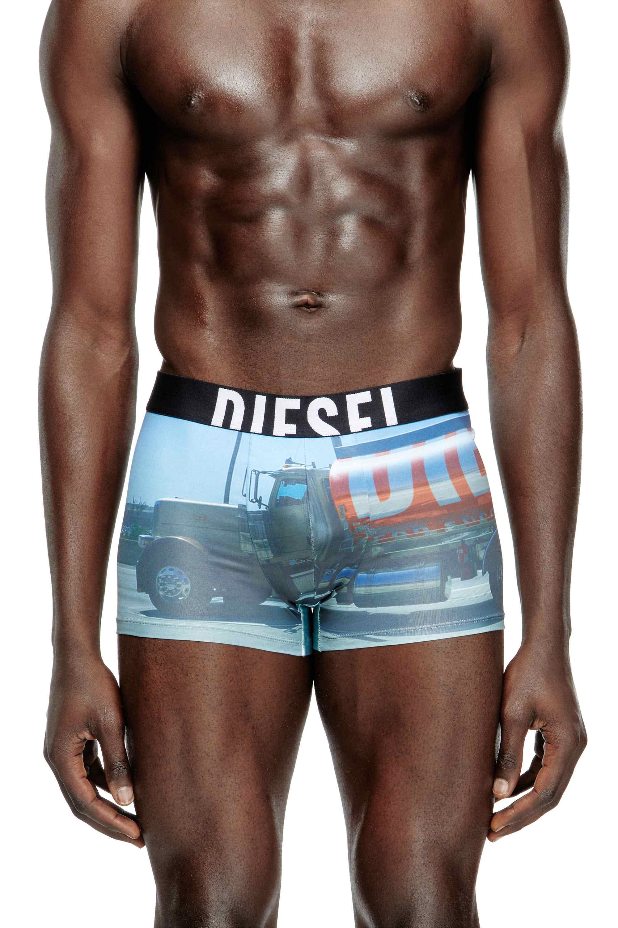 Blue Boxer briefs with Pop print
