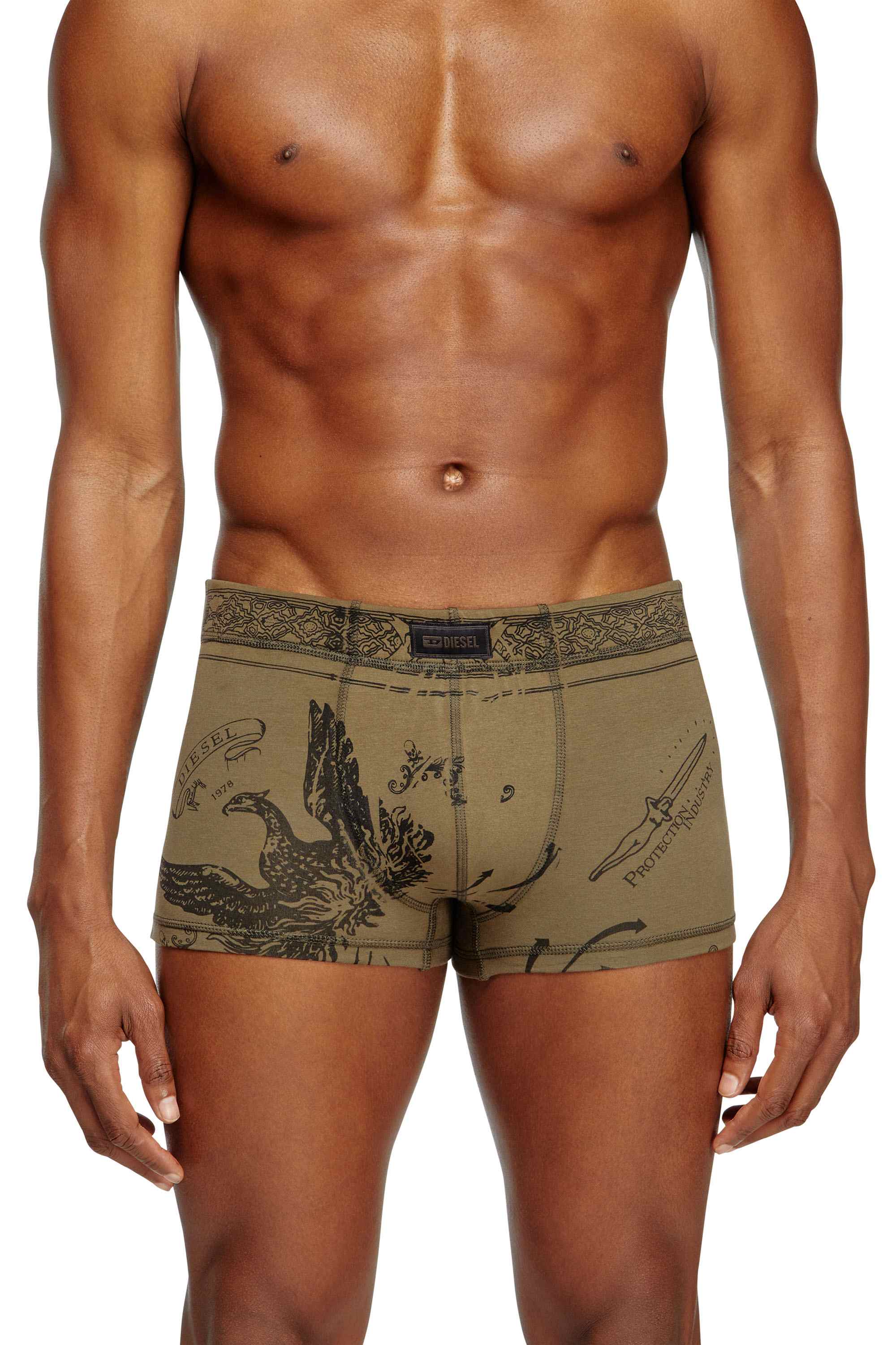 Green Boxer briefs with Phoenix print